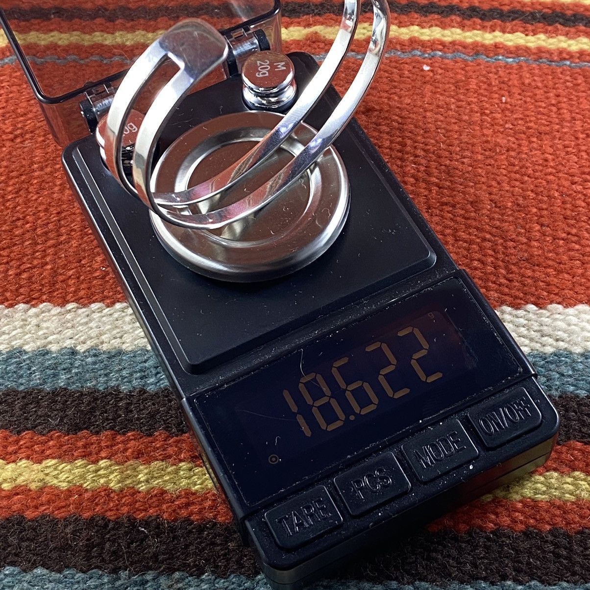 Vintage Vtg Sterling Silver Plain Chunky Double Loop Cuff Western Size ONE SIZE - 9 Thumbnail