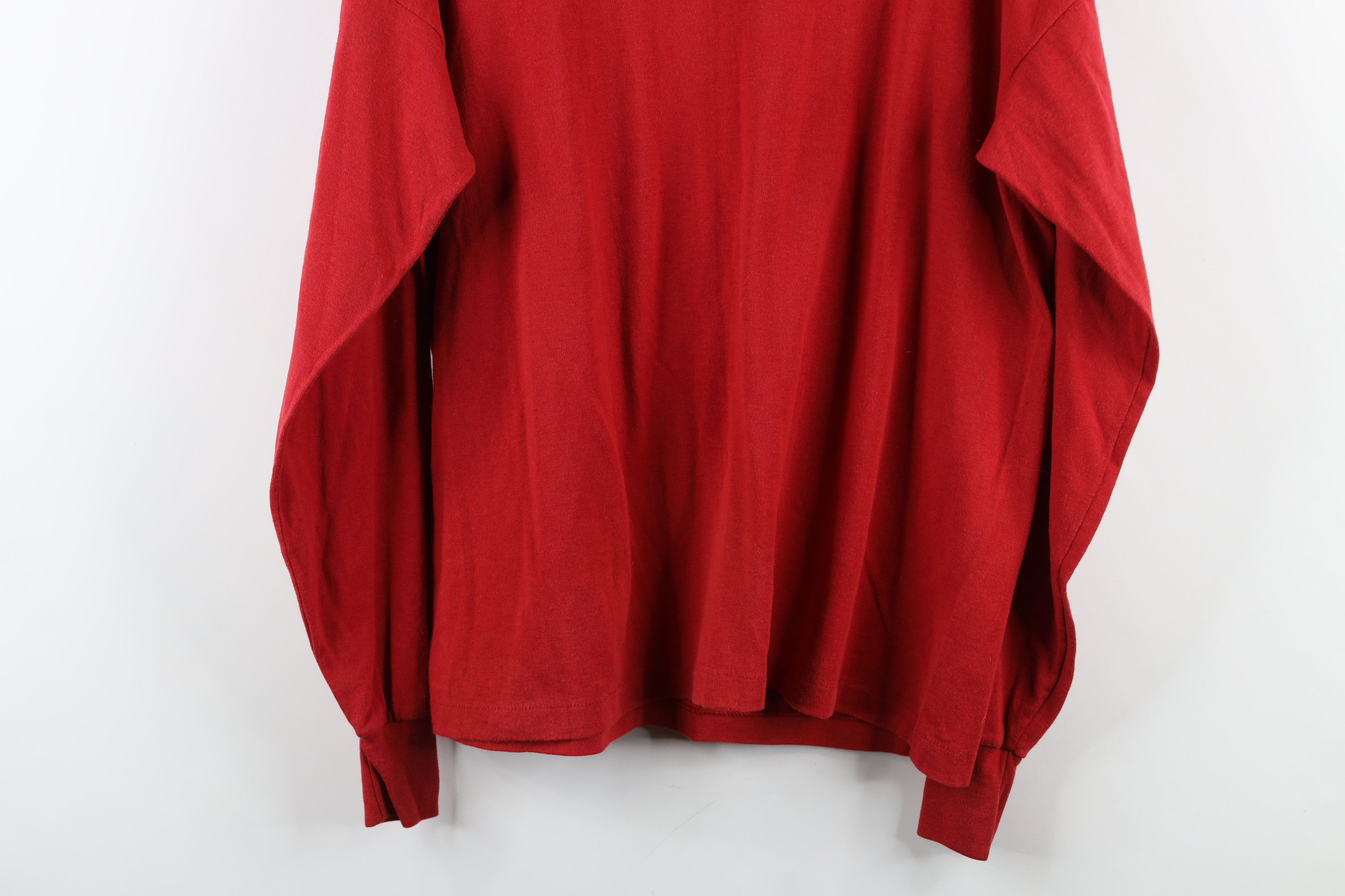 Vintage Vintage 70s Streetwear Blank Long Sleeve T-Shirt Red USA Size US XL / EU 56 / 4 - 10 Thumbnail