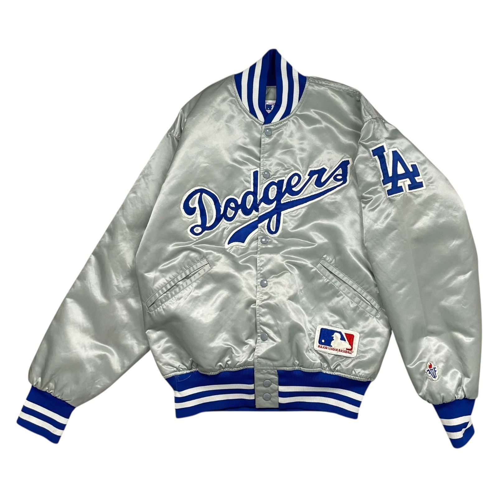 MLB VTG 90s LOS ANGELES DODGERS FELCO SATIN BOMBER JACKET SILVER Size US L / EU 52-54 / 3 - 1 Thumbnail