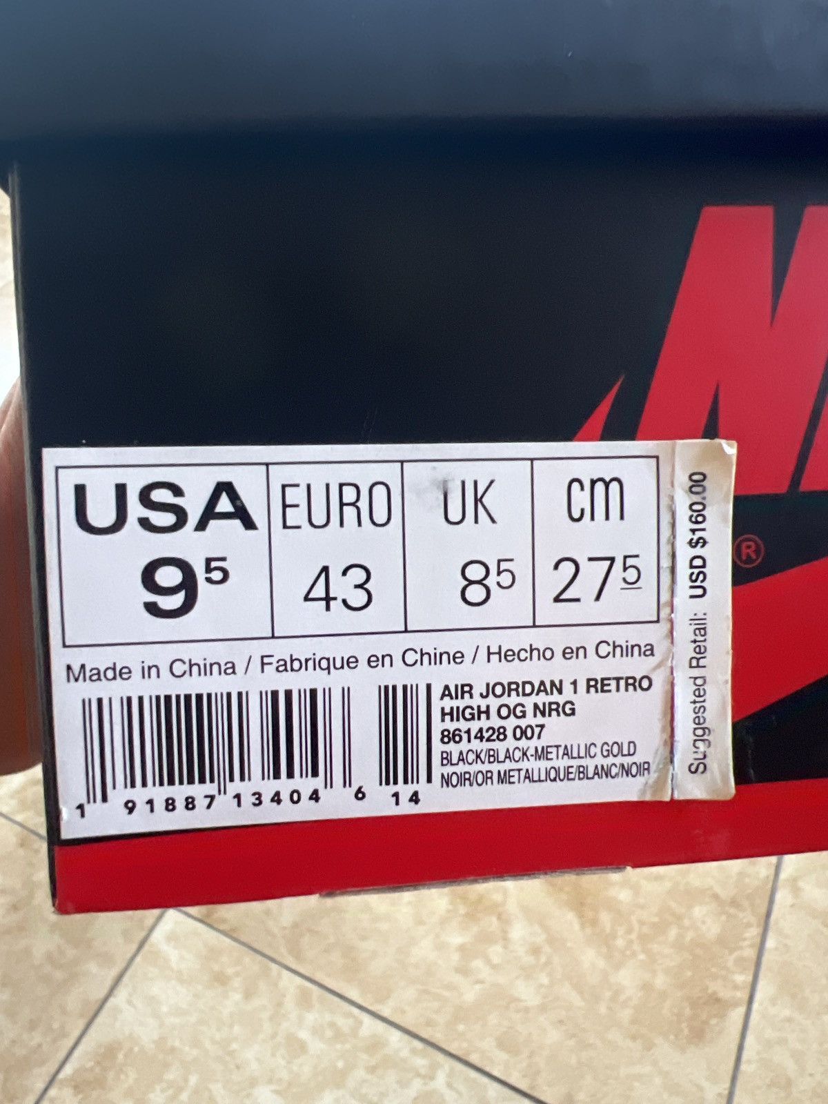Jordan Brand × Nike Air Jordan 1 Retro High OG NRG “Gold Toe” Size US 9.5 / EU 42-43 - 7 Thumbnail