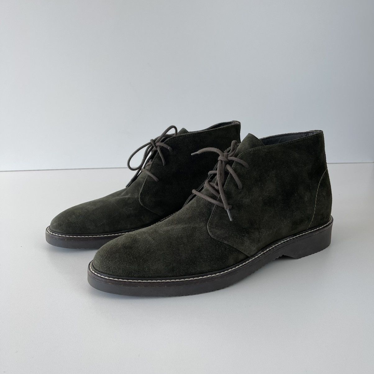 Bruno Magli Bruno Magli Sebastiano Desert Leather Boots Green MB2SEBP1 Size US 13 / EU 46 - 1 Thumbnail