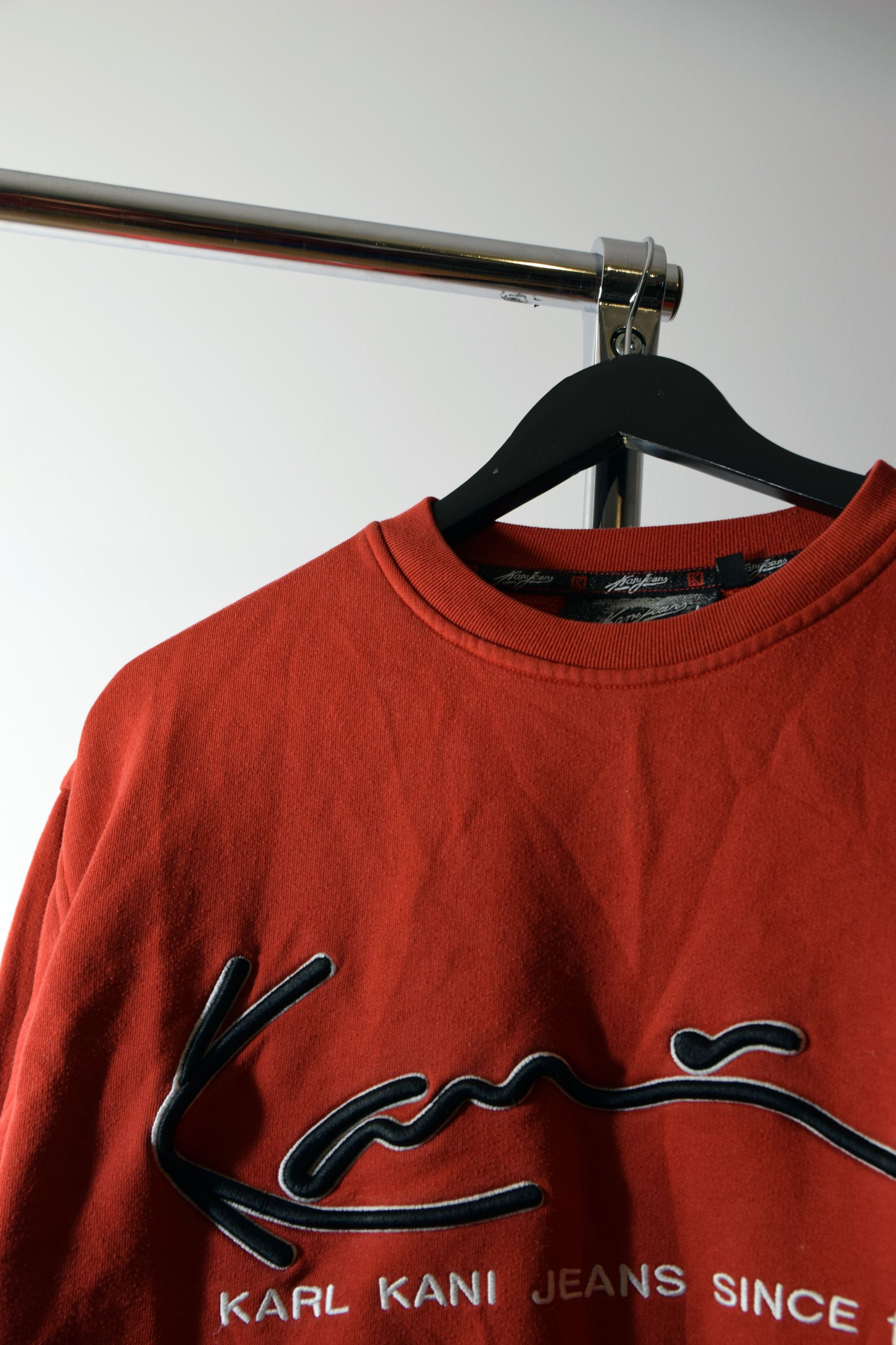 Karl Kani × Vintage Karl Kani Jeans Vintage red Crewneck Classic 90s 2Pac Size US L / EU 52-54 / 3 - 6 Thumbnail