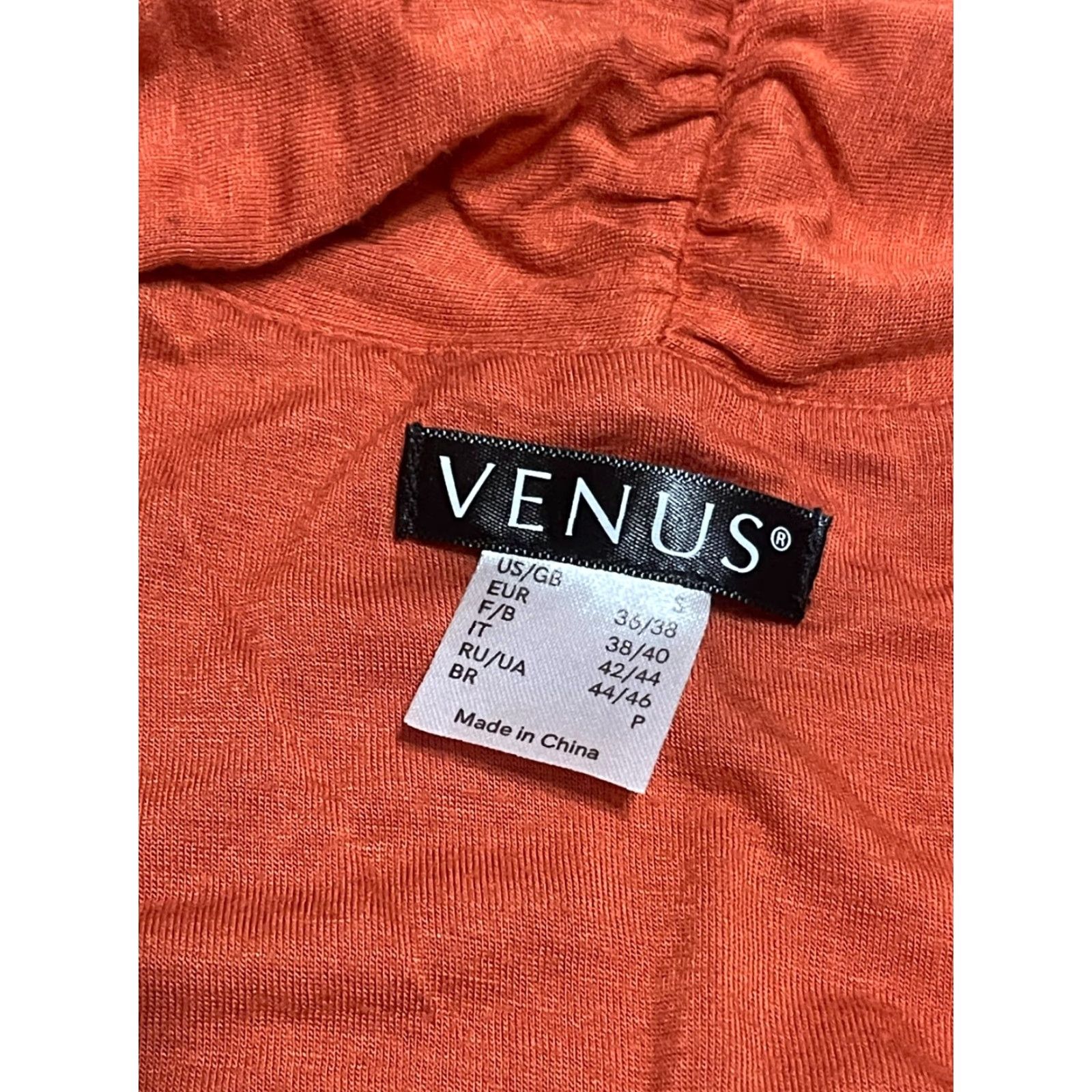 Venus Venus Dress Women's Small Orange Long Sleeve Midi V-Neck Pullover Casual - Maxi, Regular, VenUs Size S / US 4 / IT 40 - 4 Thumbnail