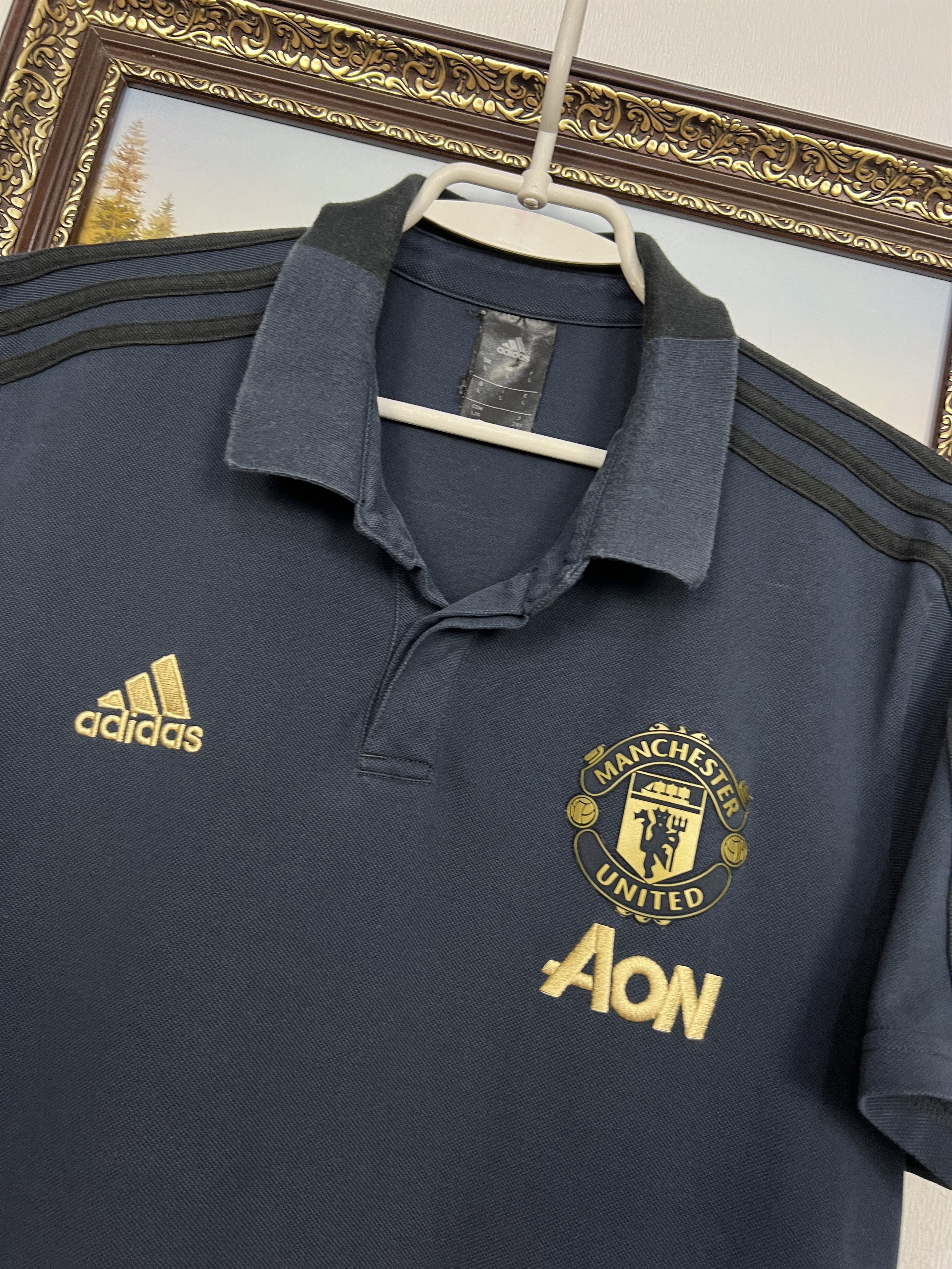 Adidas AON Manchester United Football Polo Shirt Soccer Jersey Size US L / EU 52-54 / 3 - 3 Thumbnail