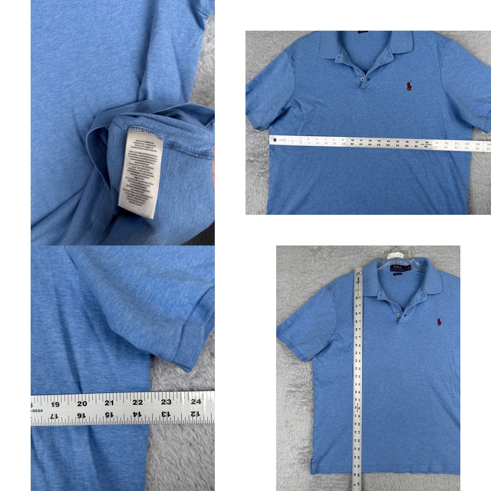 Ralph Lauren VINTAGE Nike Polo Shirt Men Large Blue Golf Pony Short Sleeve Cotton Size US L / EU 52-54 / 3 - 8 Thumbnail
