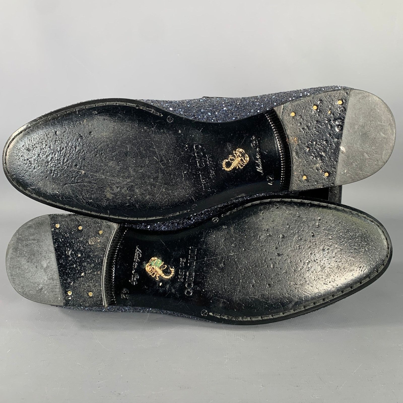 Jimmy Choo JIMMY CHOO Thame Grey Black Glitter Leather Slip On Loafers Size US 9 / EU 42 - 6 Thumbnail