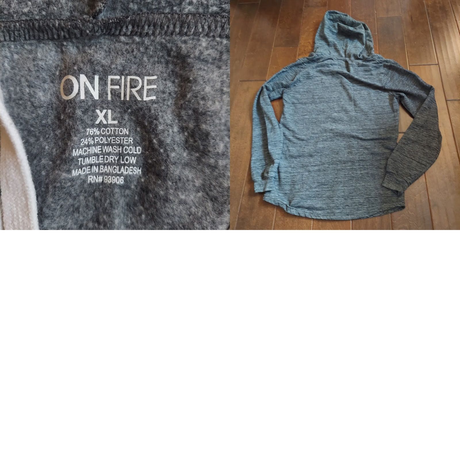Hope On Fire Women's Gray V-Neck "Faith, Hope, Love" Hoodie Sweater XL Sweatshirt, Pullover, Long Sleeve, Casual Winter Wear, Guatemala B790 Size XL / US 12-14 / IT 48-50 - 10 Thumbnail