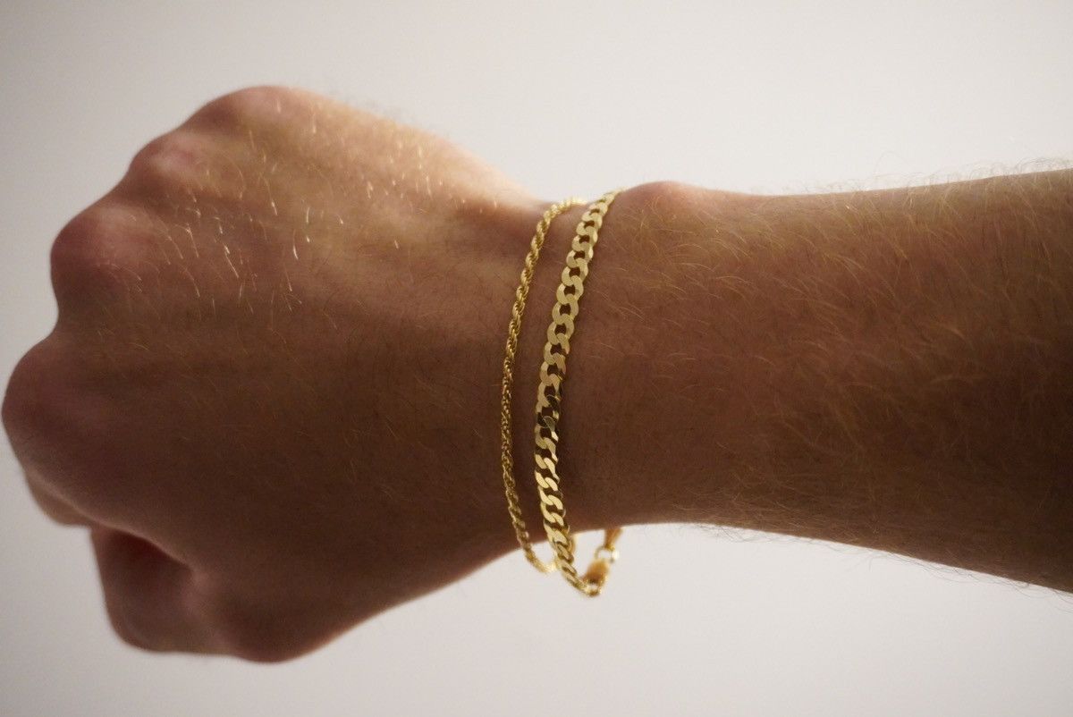 Jewelry Gold bracelet stack 14k gold vermeil bracelet set 7 inches Size ONE SIZE - 4 Thumbnail