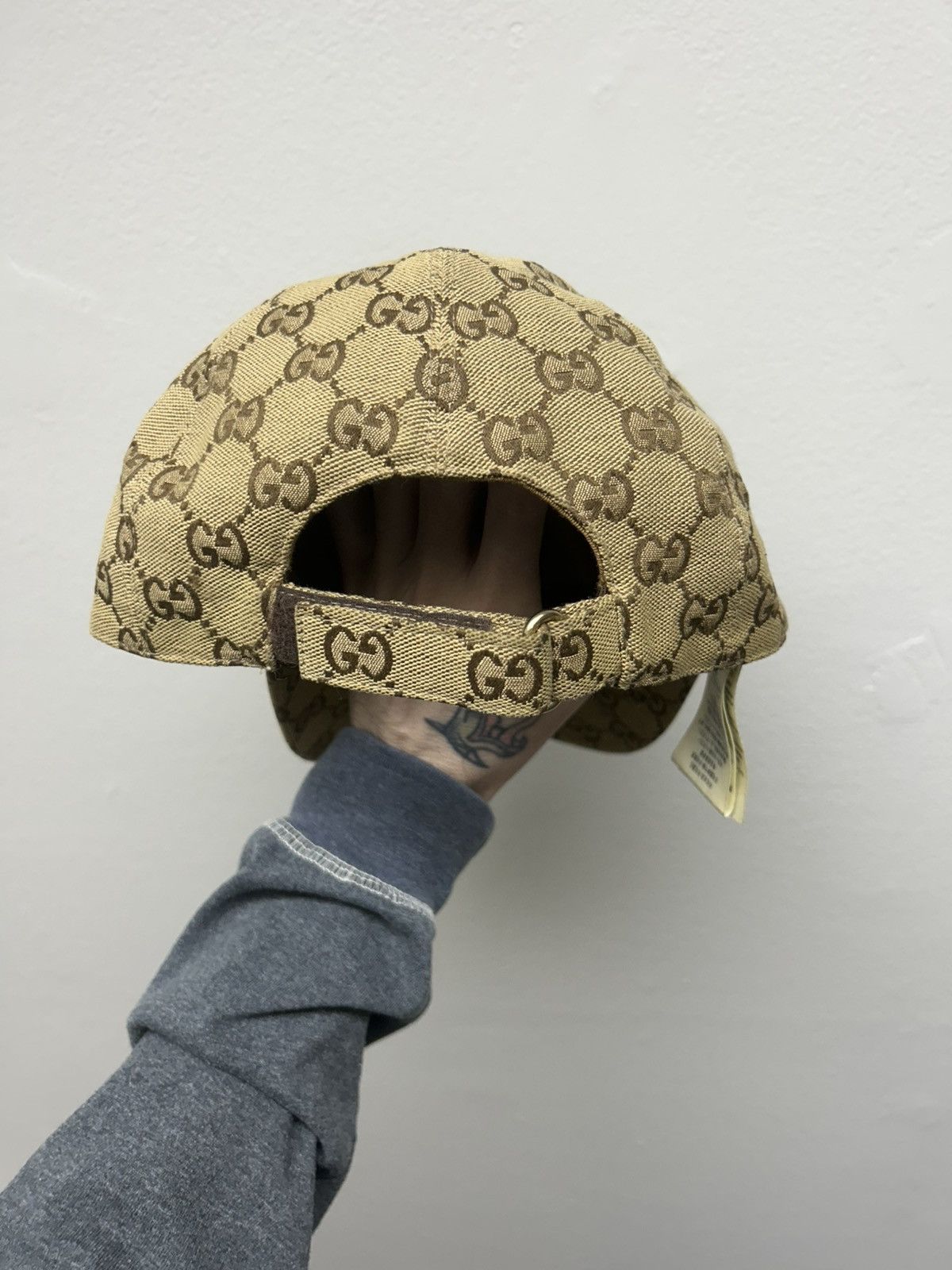 Gucci Gucci GG Monogram Baseball Cap with Leather Patch Size ONE SIZE - 5 Thumbnail