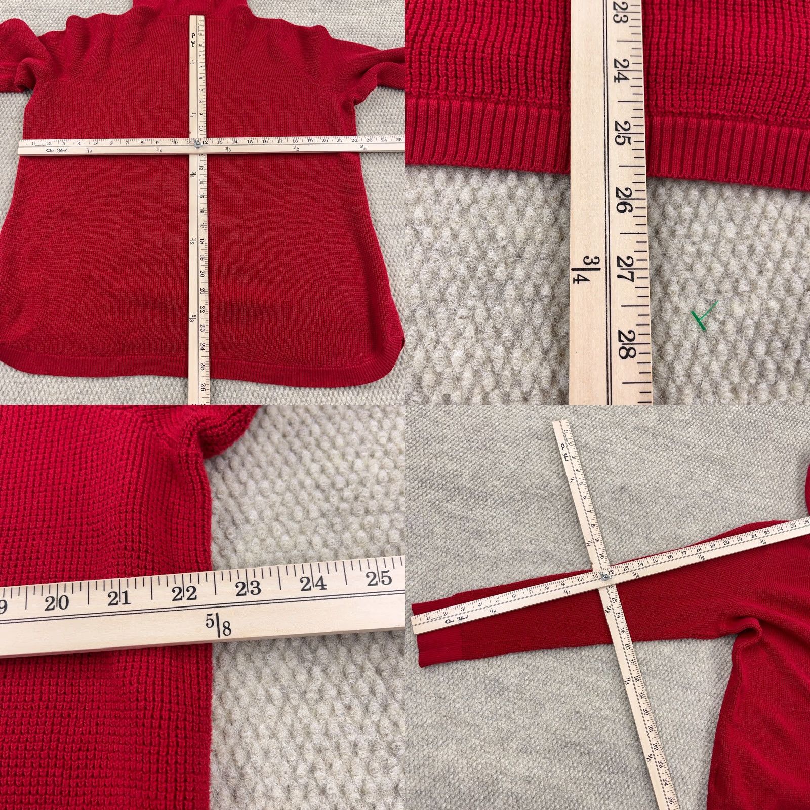 Ralph Lauren Lauren Ralph Lauren Sweater Women 1X Red Waffle-Knit Turtleneck Pullover Casual Heavyweight Size XL / US 12-14 / IT 48-50 - 8 Thumbnail
