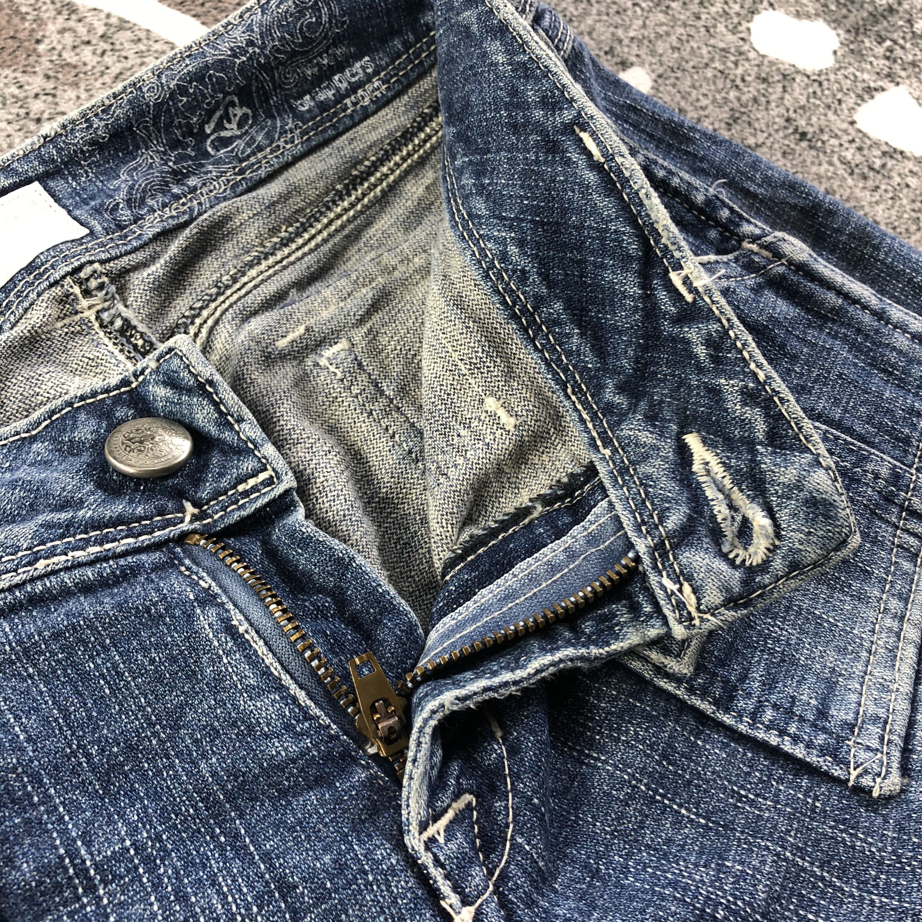 Japanese Brand Brappers Bush Pants Jeans Flare denim KJ1520 Size 29" - 8 Thumbnail