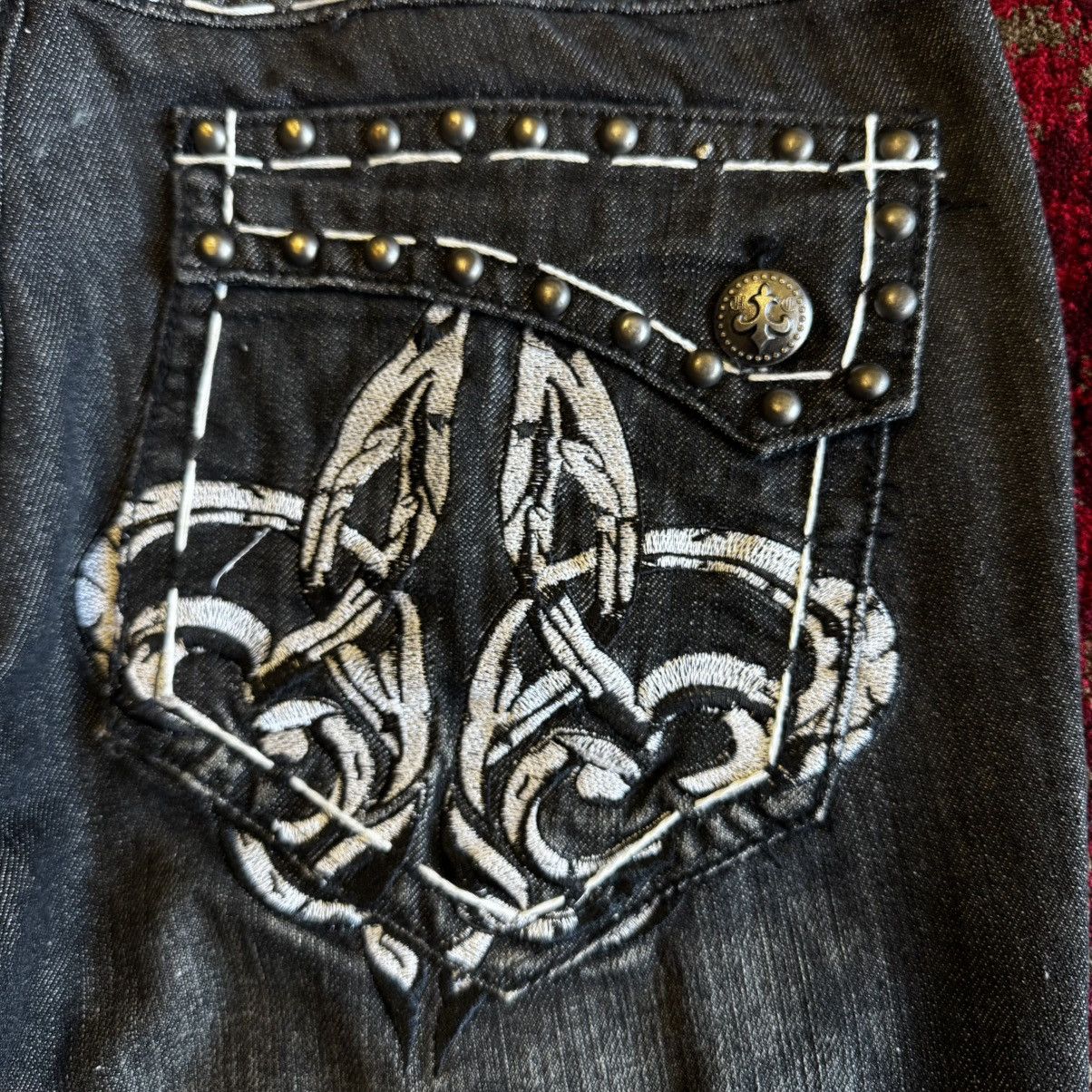 Other Victorious Y2K Jeans W Embroidered Flap Pockets Size US 34 / EU 50 - 4 Thumbnail