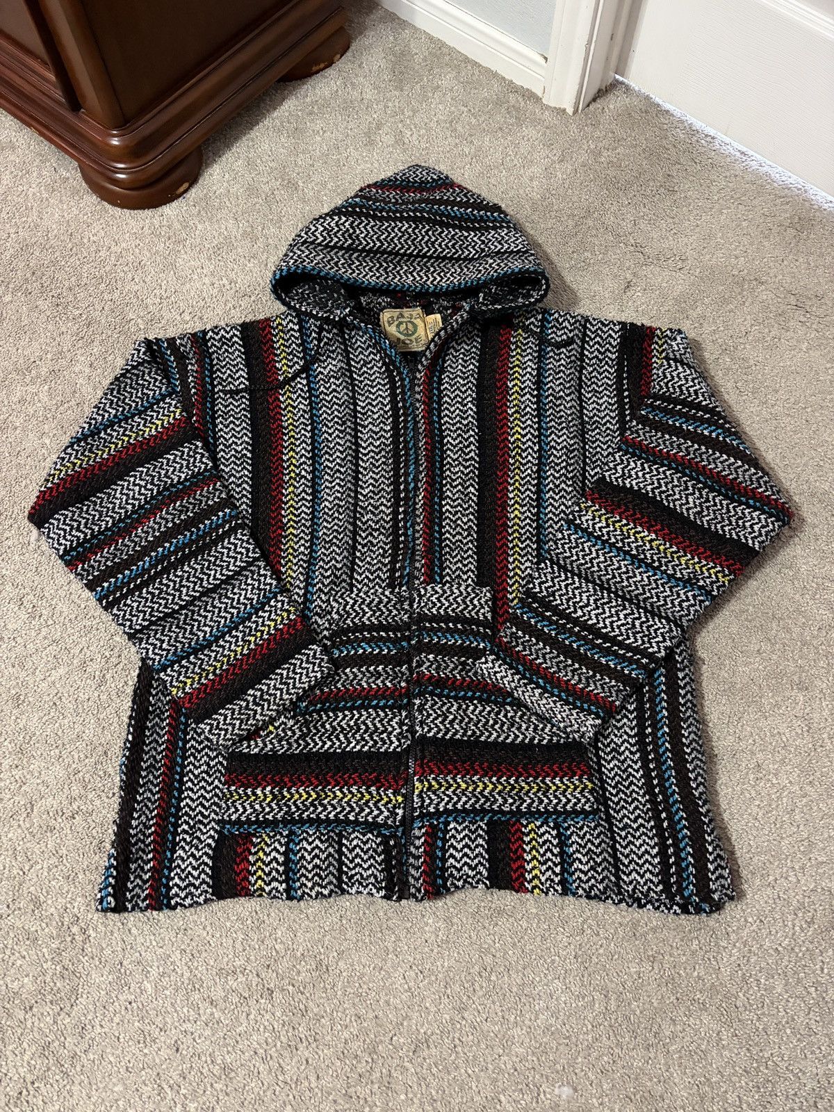 Baja Joe Baja Joe Zip Up Mexican Hoodie Jacket XXL Multicolor Striped Size US XXL / EU 58 / 5 - 1 Thumbnail