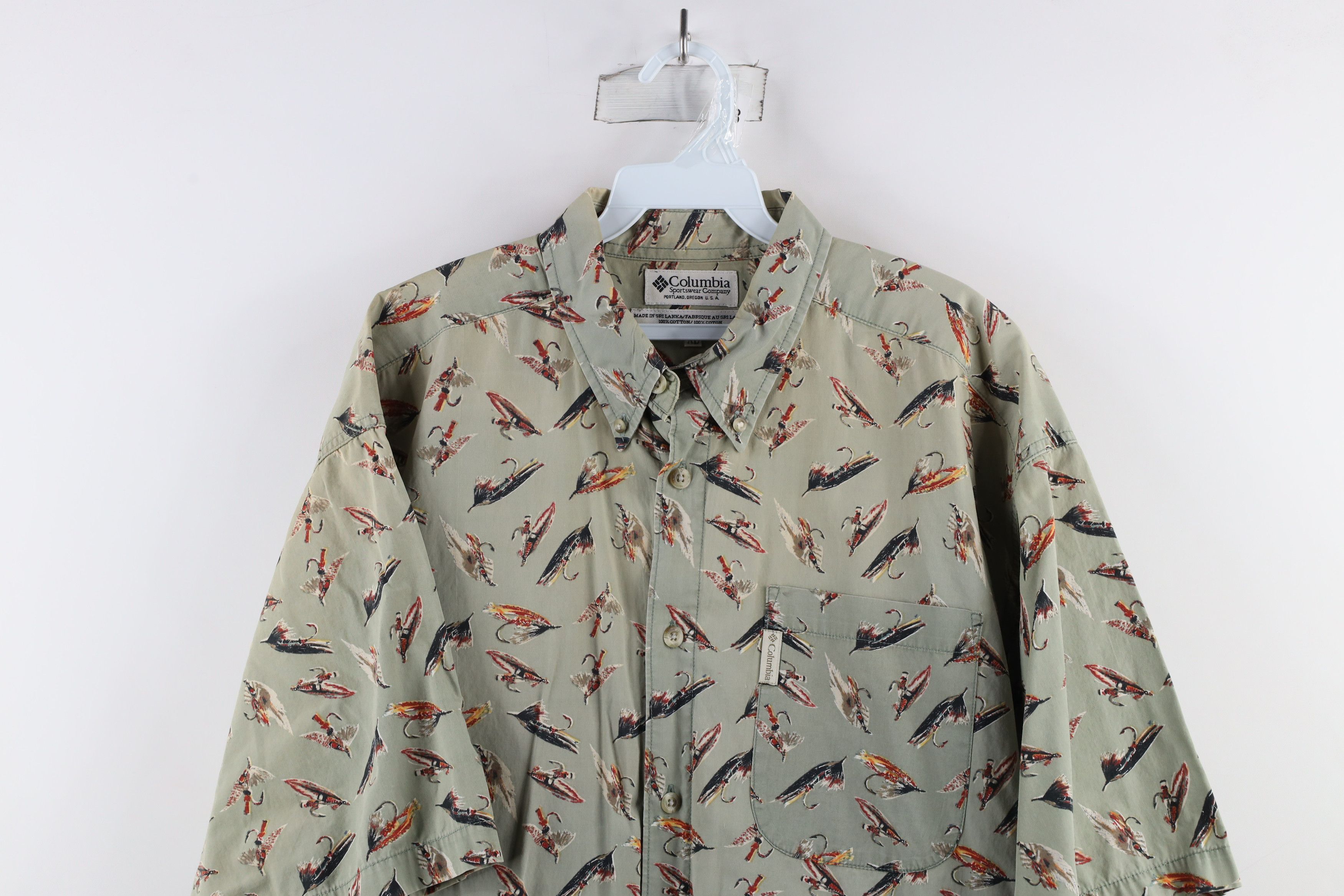 Columbia × Vintage Vintage 90s Columbia All Over Print Button Down Shirt Size US XL / EU 56 / 4 - 2 Thumbnail