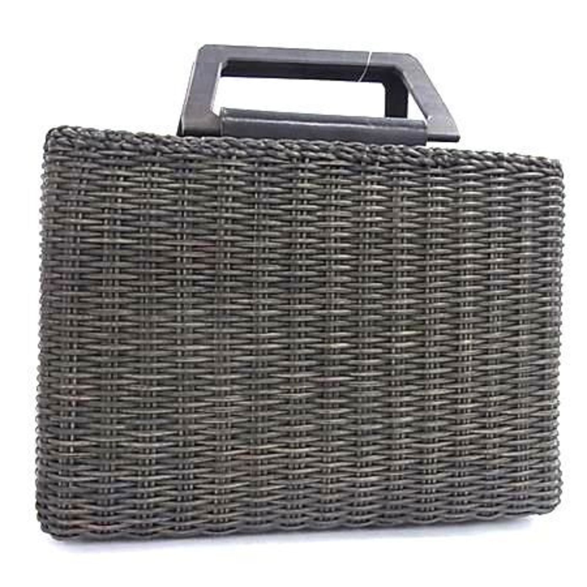 Salvatore Ferragamo Handbag DV21 0265 Dark Brown Rattan Women's