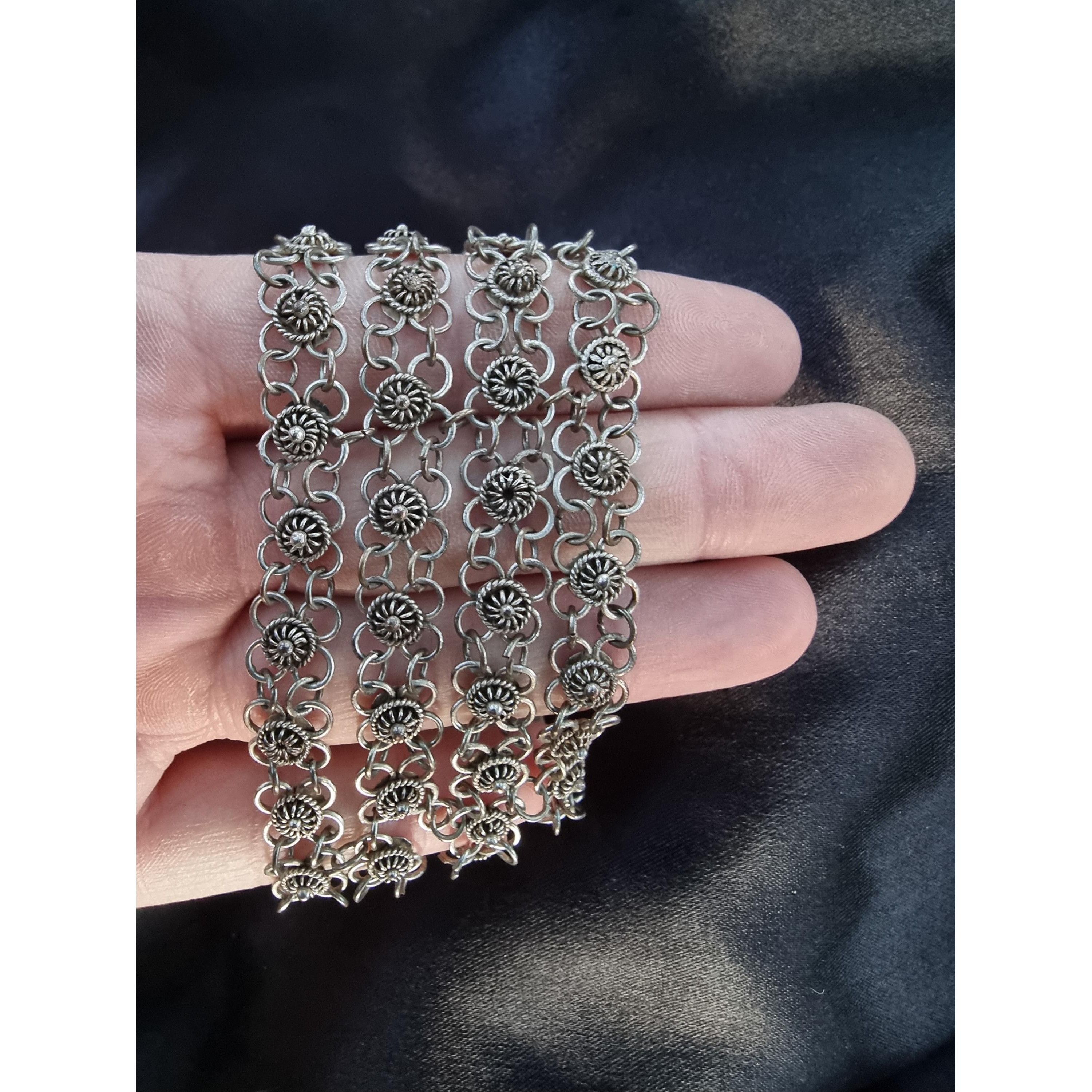 Other Vintage Antique Bracelet Trombone Slide Closure Silver Tone Size ONE SIZE - 7 Thumbnail