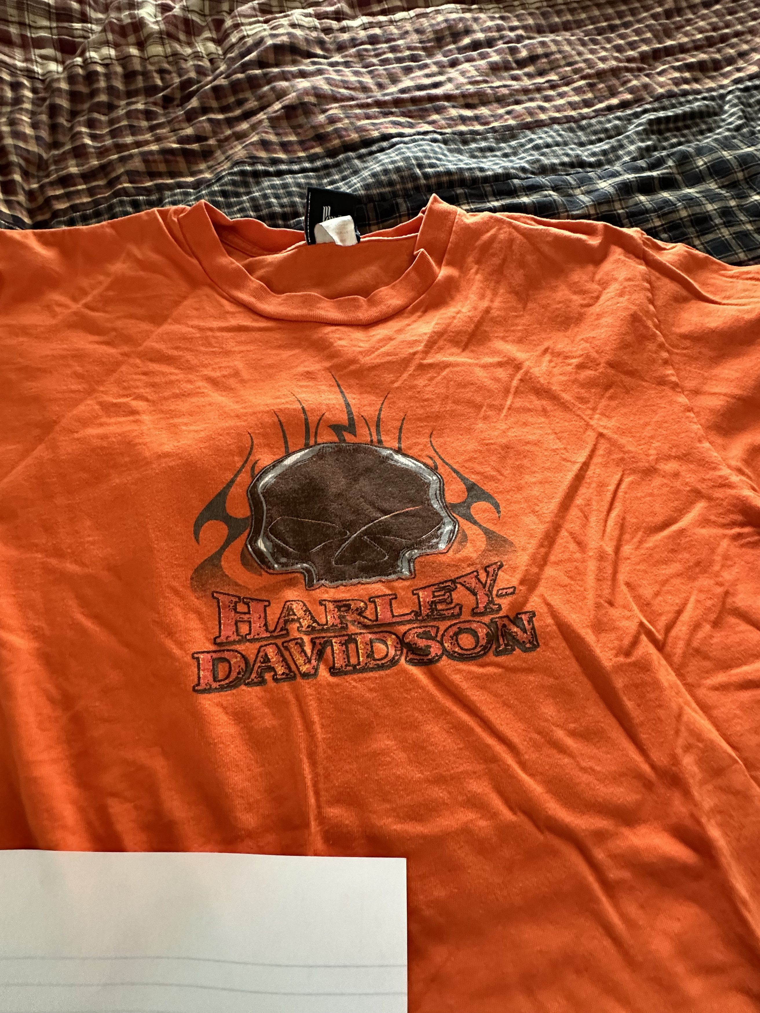 Harley Davidson Harley Davidson Orange Skull Tee Size US M / EU 48-50 / 2 - 2 Thumbnail