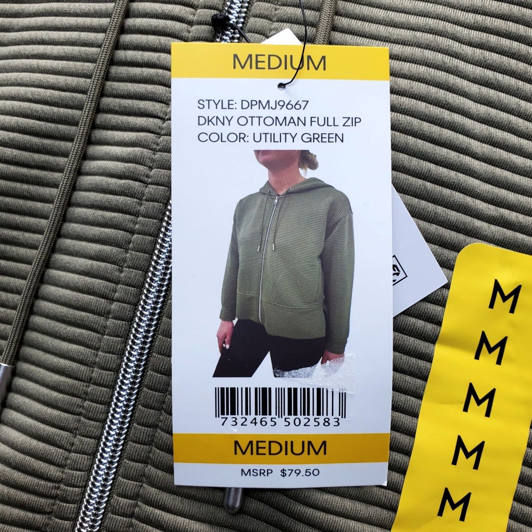 DKNY DKNY Womens Hooded Jacket M Green Pockets DPMJ9667 Size M / US 6-8 / IT 42-44 - 5 Thumbnail