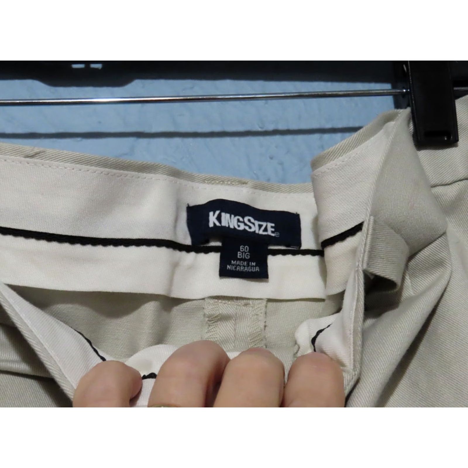 Vintage VINTAGE KingSize Men's 60 Side Elastic Tan Short Bermuda Cotton Canvas 9" Inseam Regular Big & Tall Brown Mens Size US 42 / EU 58 - 4 Thumbnail