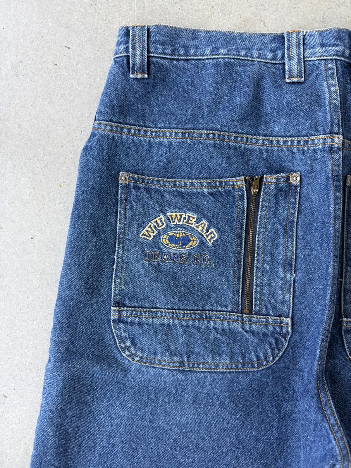 Vintage × Wu-Tang Clan Vintage Y2K Wuwear Embroidered Baggy Denim Jean Shorts Size US 36 / EU 52 - 5 Thumbnail