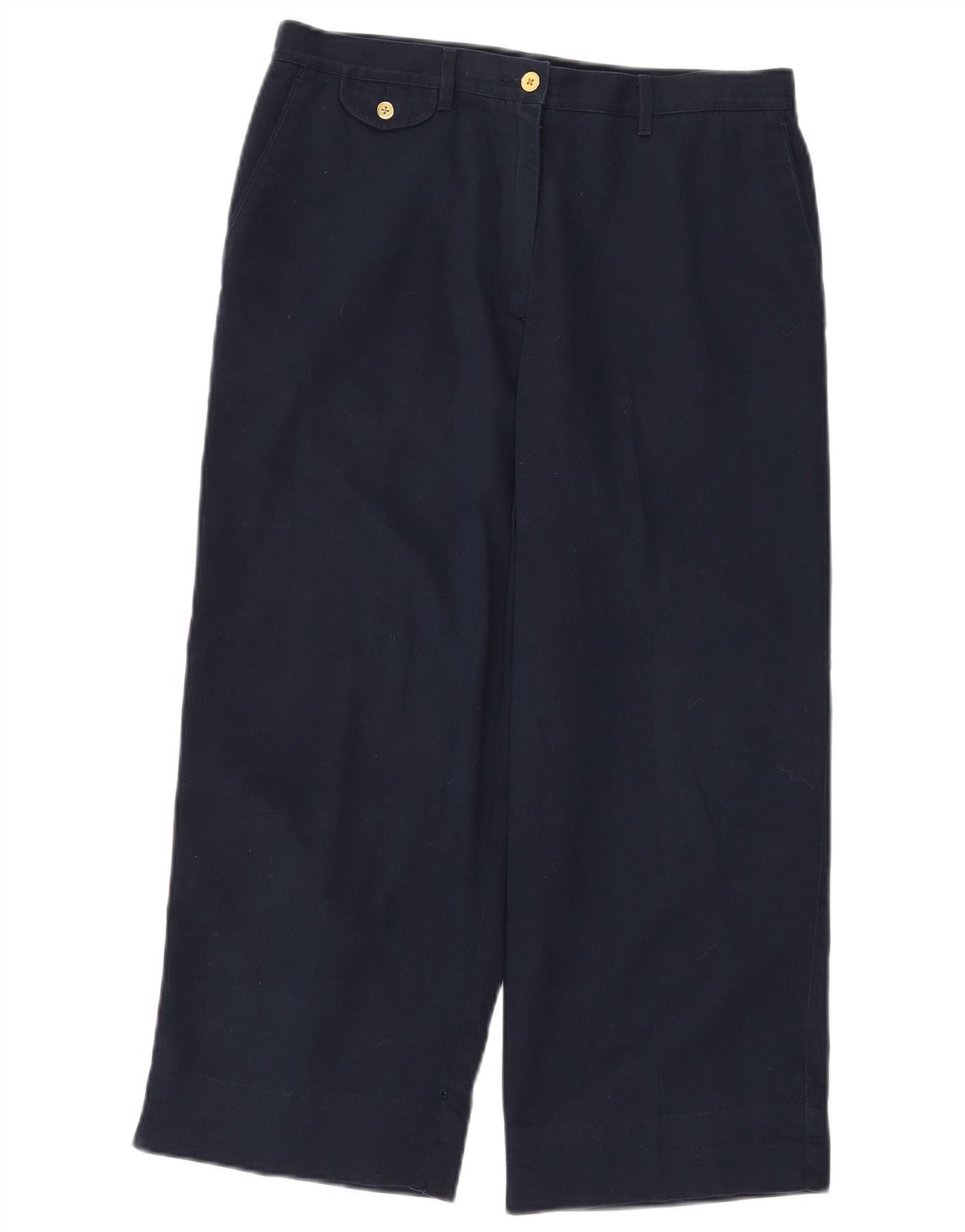 Ralph Lauren Womens Cropped Trousers US 10 Large W30 L23 Navy Blue Size 28" / US 6 / IT 42 - 1 Thumbnail