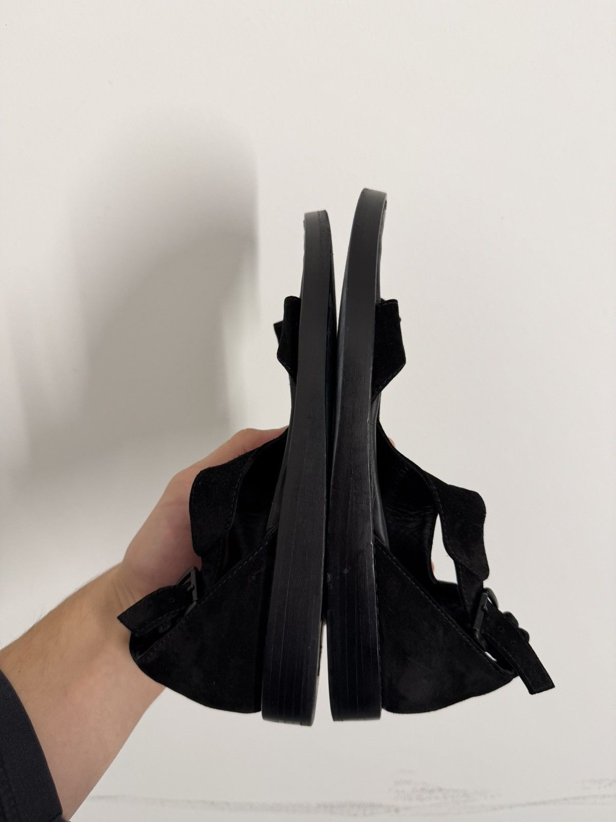 Ann Demeulemeester Ann Demeulemeester Velour Leather Sandals Size US 7 / IT 37 - 7 Thumbnail
