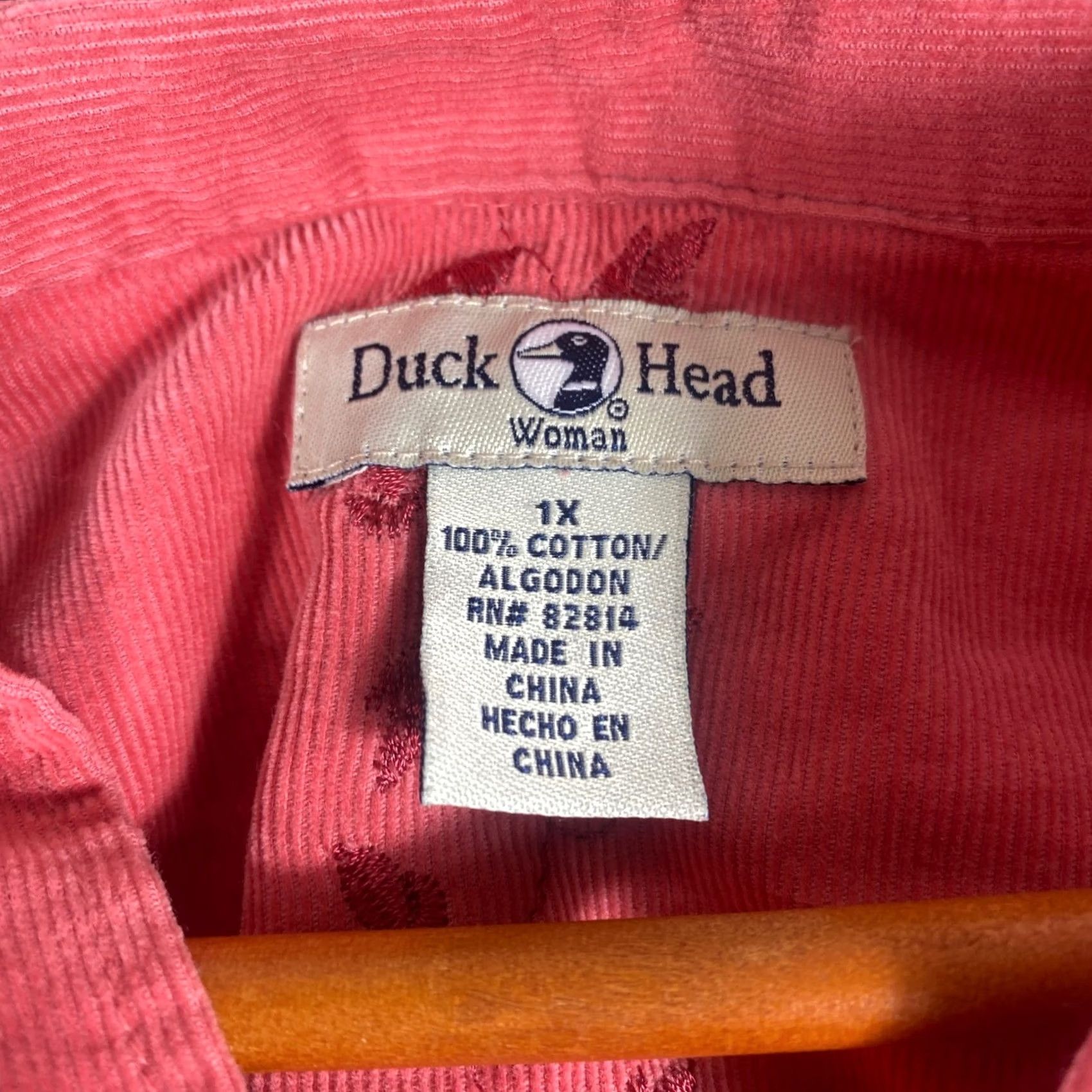 Vintage VINTAGE Duck Head Shirt Women's 1X Red Corduroy Embroidered Floral Western Button Up Size XL / US 12-14 / IT 48-50 - 5 Thumbnail