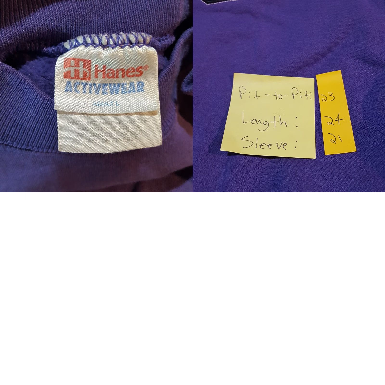 Hanes VINTAGE Stoughton Vikings Size L Purple NCAA School Crewneck Sweatshirt Size US L / EU 52-54 / 3 - 8 Thumbnail