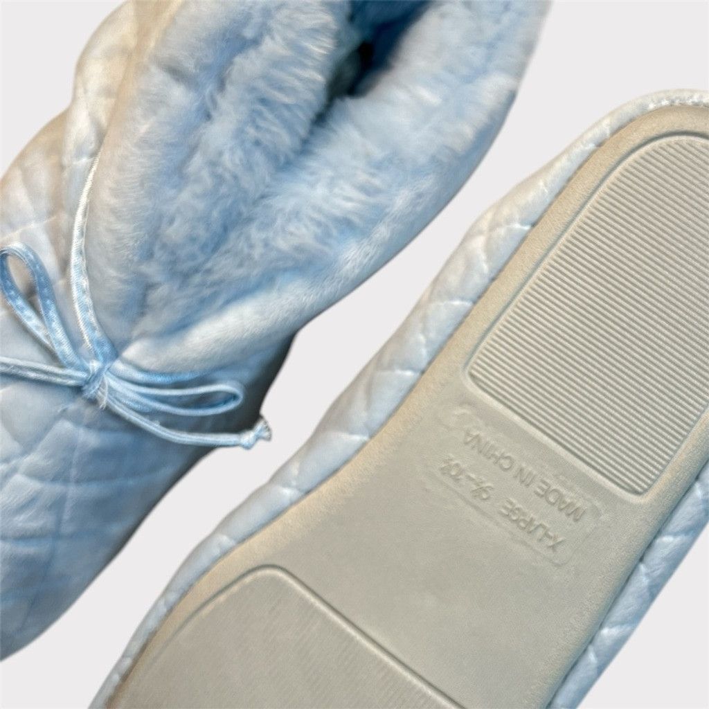 The Unbranded Brand NEW VINTAGE Quilted Ankle Slippers Women's XL 9.5-10.5 Blue Size US 10 / IT 40 - 5 Thumbnail