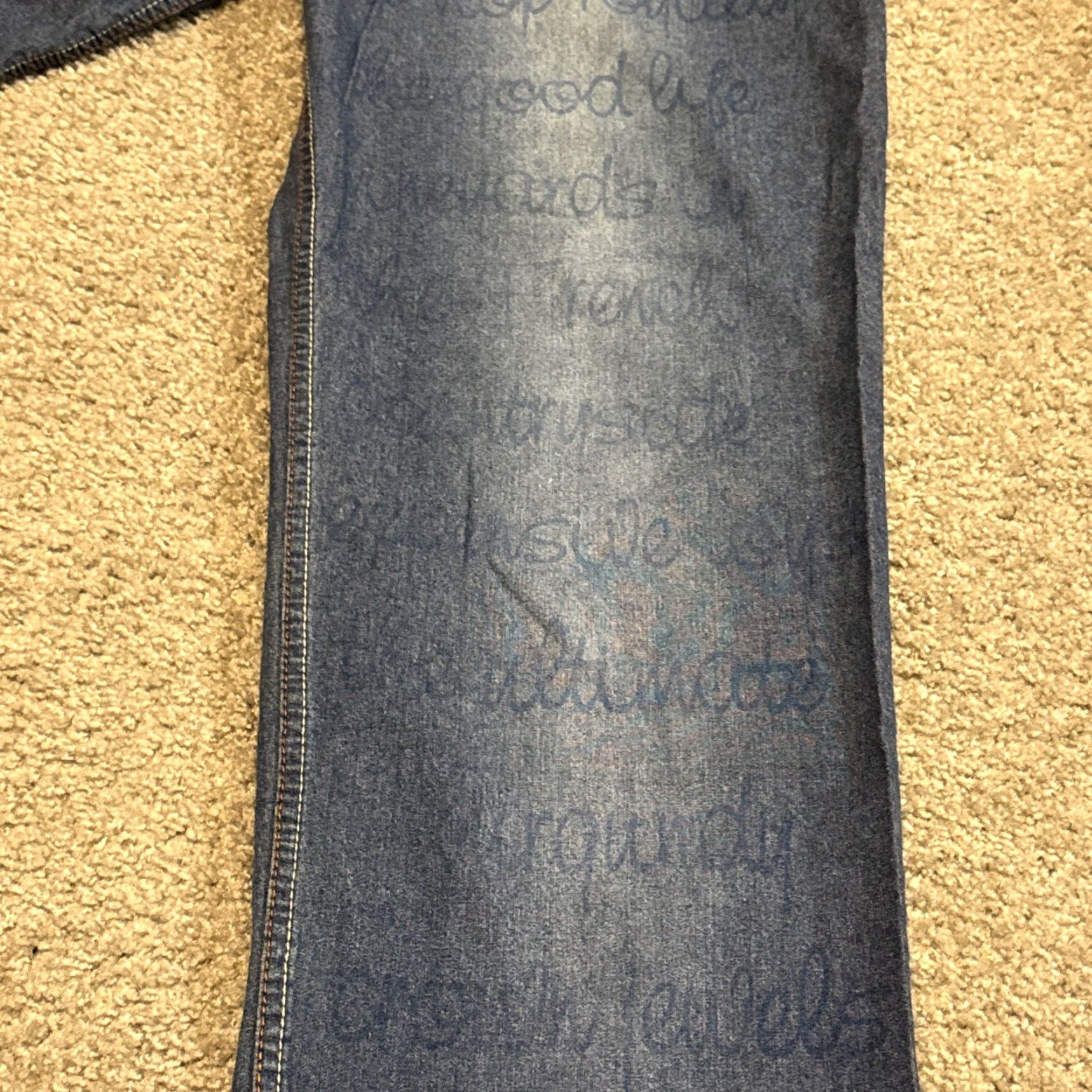 J Brand VINTAGE Y2K Burgundy Brand Baggy Hip Hop Embroidered Jeans 38x34 Men Red Wide-Leg Style Size US 38 / EU 54 - 6 Thumbnail