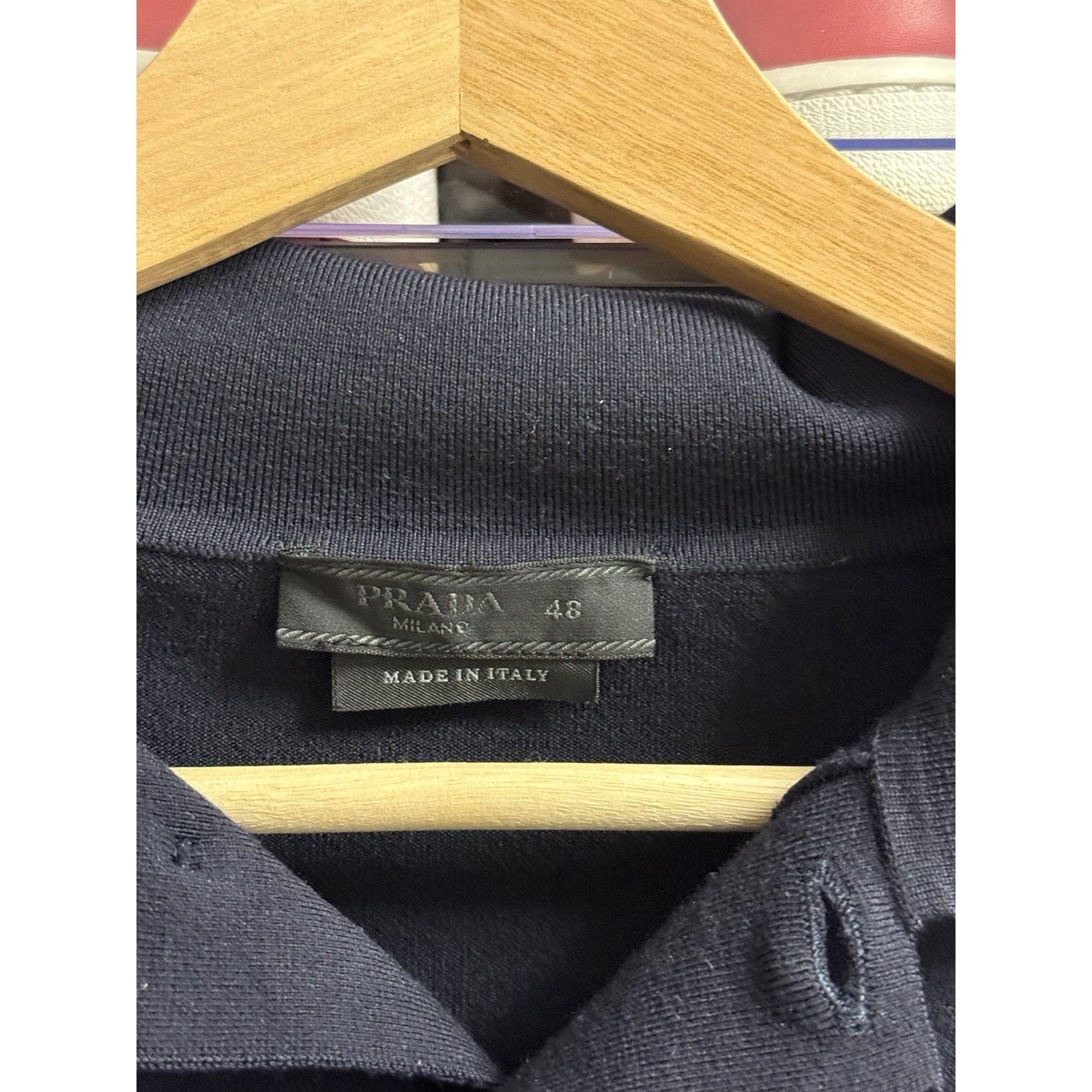 Prada Prada Logo-Embroidered Wool Polo Shirt Size 48 Size US XXL / EU 58 / 5 - 4 Thumbnail
