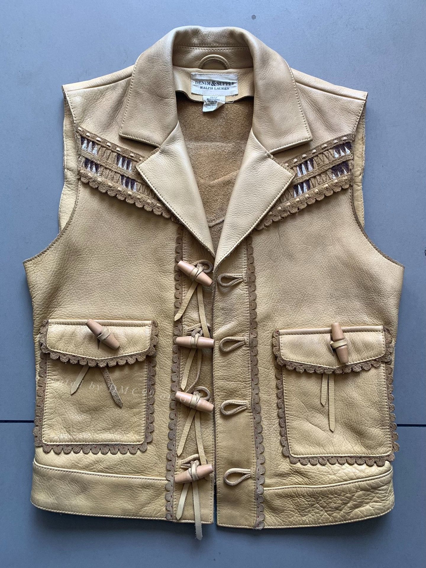 Denim & Supply Ralph Lauren RALPH LAUREN DENIM & SUPPLY Vintage Leather Vest Size XS / US 0-2 / IT 36-38 - 1 Thumbnail