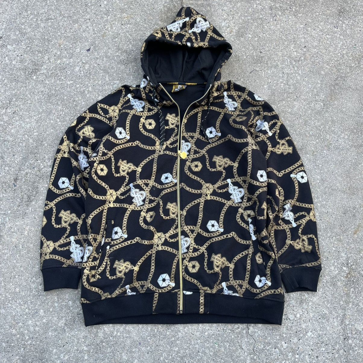 Southpole × Vintage SOUTHPOLE Gold And Silver Chain Zip Up AOP Jesse pinkman Lg Size US L / EU 52-54 / 3 - 5 Thumbnail