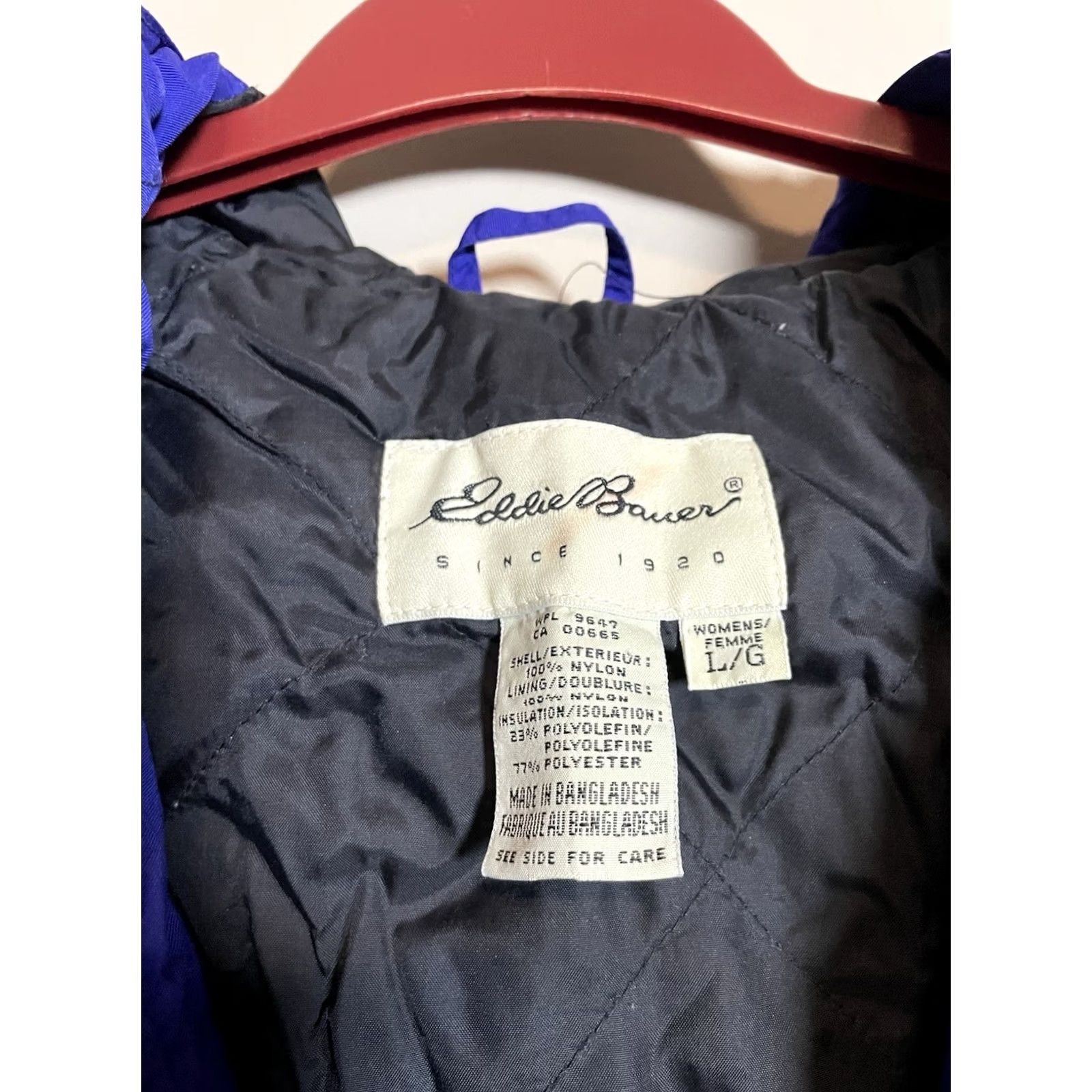 Eddie Bauer VINTAGE Eddie Bauer Coat Hooded Zip Up Insulated Nylon Blue Women’s L Windbreaker Mid-Length Pockets Full Zip B509 Size L / US 10 / IT 46 - 5 Thumbnail