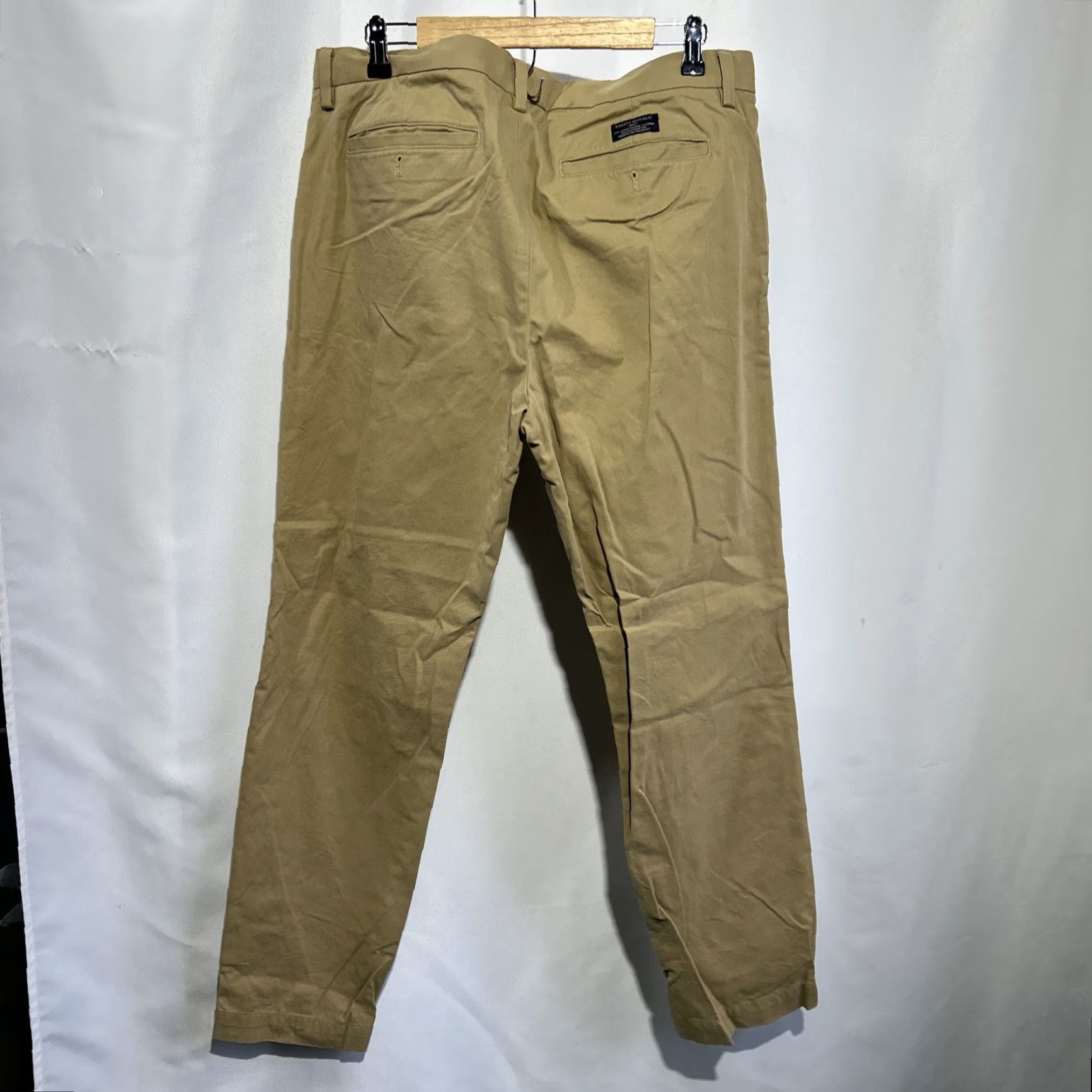 Banana Republic Banana Republic Emerson Straight Chino Pants Mens 35x32 Sandscape Khaki Beige Straight Mens Regular Pants Size US 35 - 4 Thumbnail