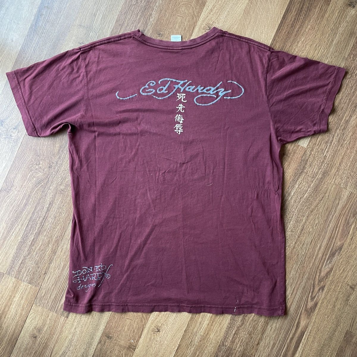 Ed Hardy vintage Ed Hardy maroon t-shirt Size US L / EU 52-54 / 3 - 2 Thumbnail