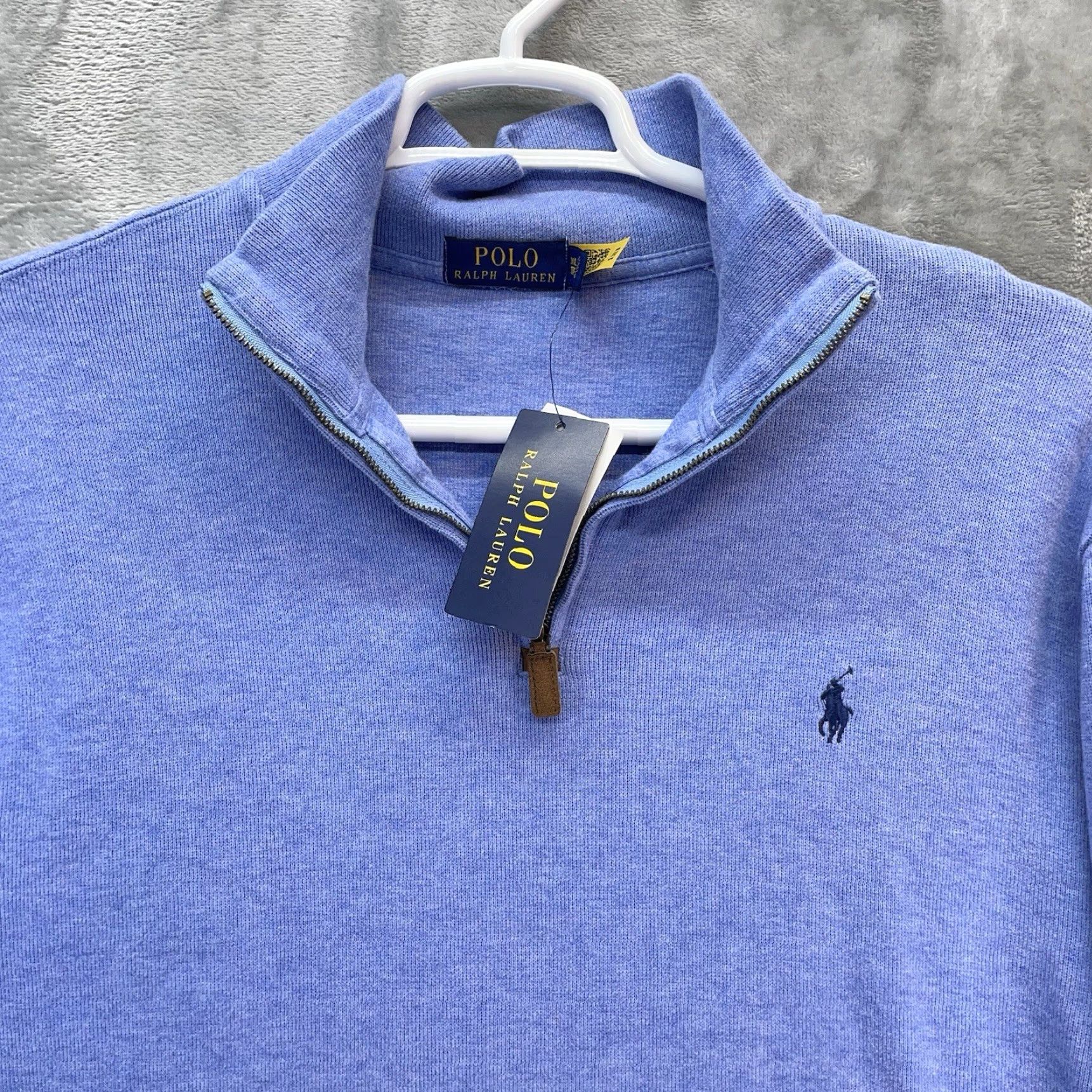 Polo Ralph Lauren Polo Ralph Lauren Sweater Men 2XL 1/4 Zip Mock Neck Pullover Casual Preppy Classic Logo Zipper Blue Knit Cotton Vintage: No? Size US XXL / EU 58 / 5 - 2 Thumbnail