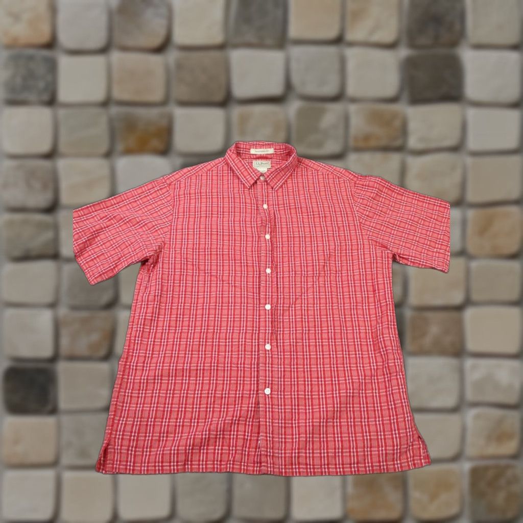 Vintage L.L.Bean Shirt Mens M Red Cotton Button-Up Plaid Casual Button-Down Collar Pocketed Size US M / EU 48-50 / 2 - 1 Thumbnail