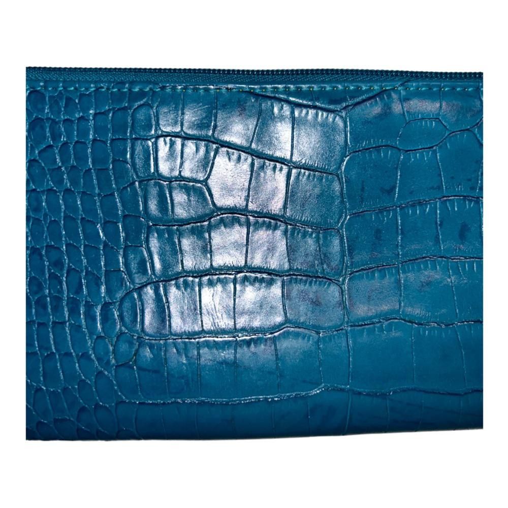 Designer Blue Faux Snakeskin Clutch Size ONE SIZE - 2 Thumbnail