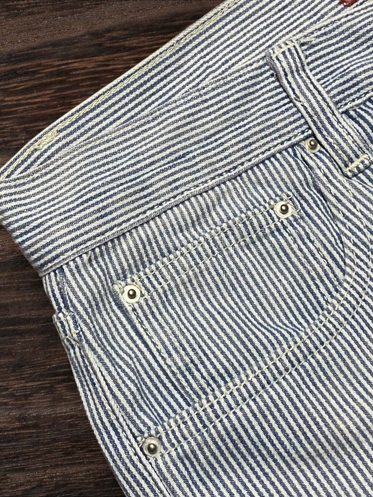 1620 Workwear Hickory Stripe Work Pants Patches Back ‘A Slight Fever Size US 32 / EU 48 - 7 Thumbnail