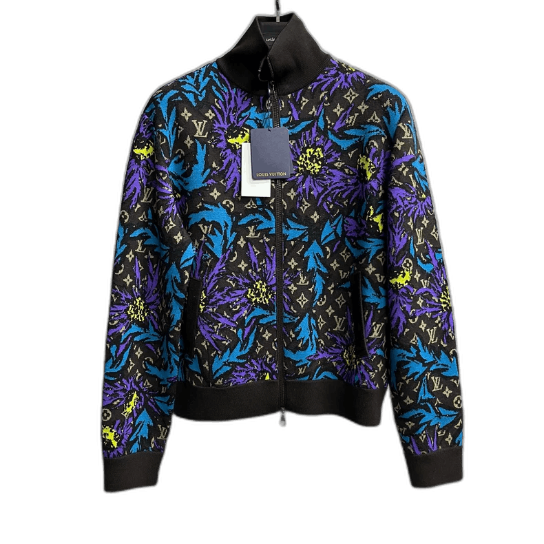Louis Vuitton Louis Vuitton Black Floral Zip Jacket Size US XS / EU 42 / 0 - 1 Thumbnail