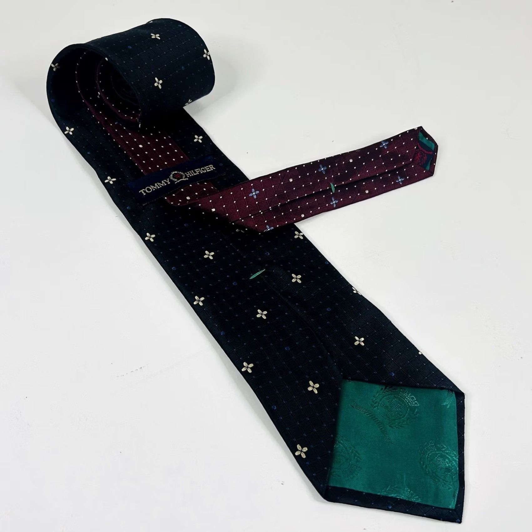 Tommy Hilfiger Tommy Hilfiger Tie 100% Silk Floral Geometric Black Gray 58 x 3 3/4 Mens is Multicolor Designer Necktie Size ONE SIZE - 2 Thumbnail