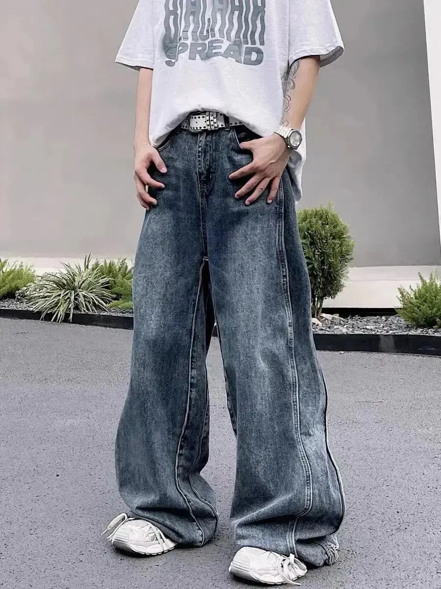 Japanese Brand Vintage side panel washed jeans Size US 30 / EU 46 - 1 Thumbnail