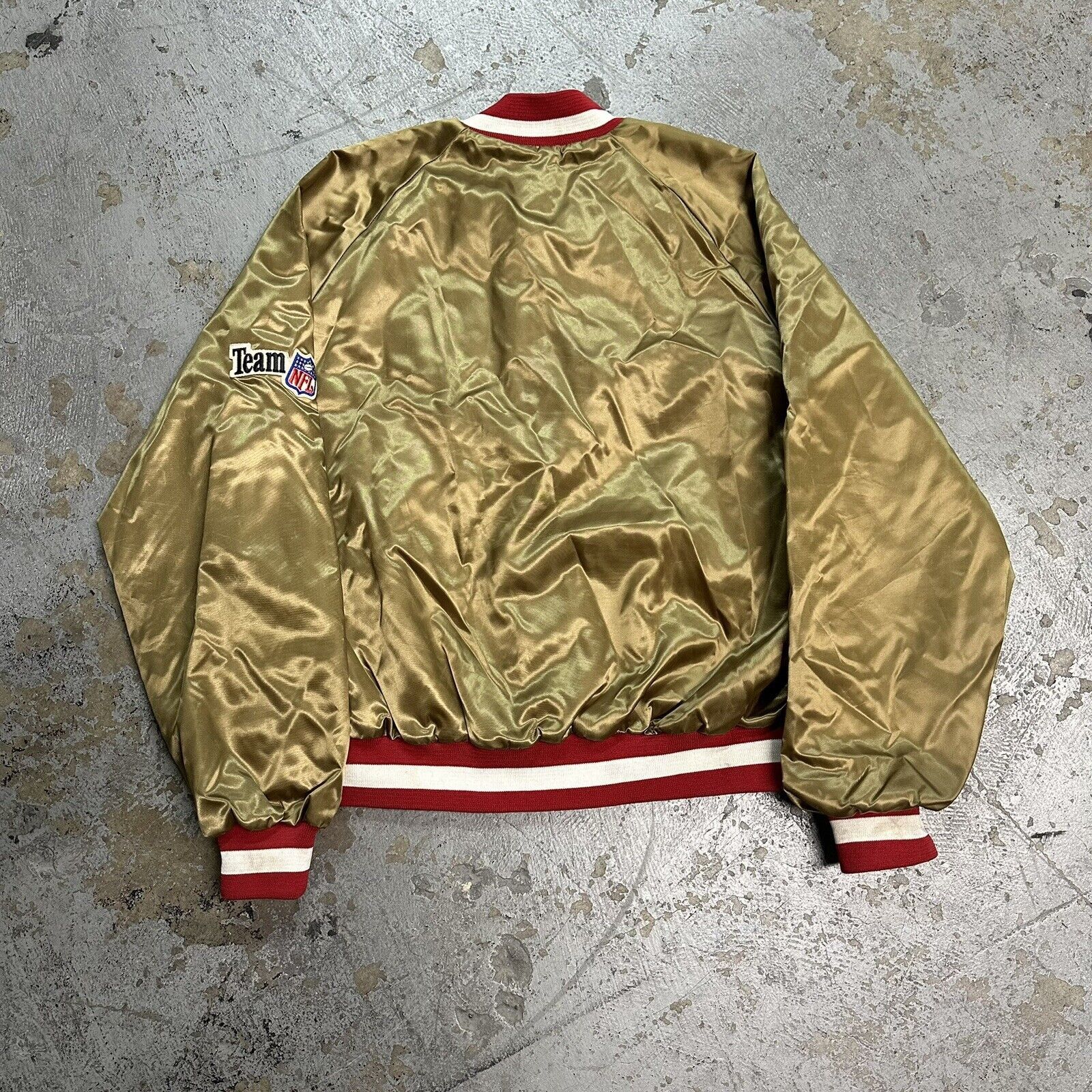 Chalk Line × NFL × Vintage Vintage Chalkline San Francisco 49ers Gold Satin Jacket Size US XL / EU 56 / 4 - 4 Thumbnail