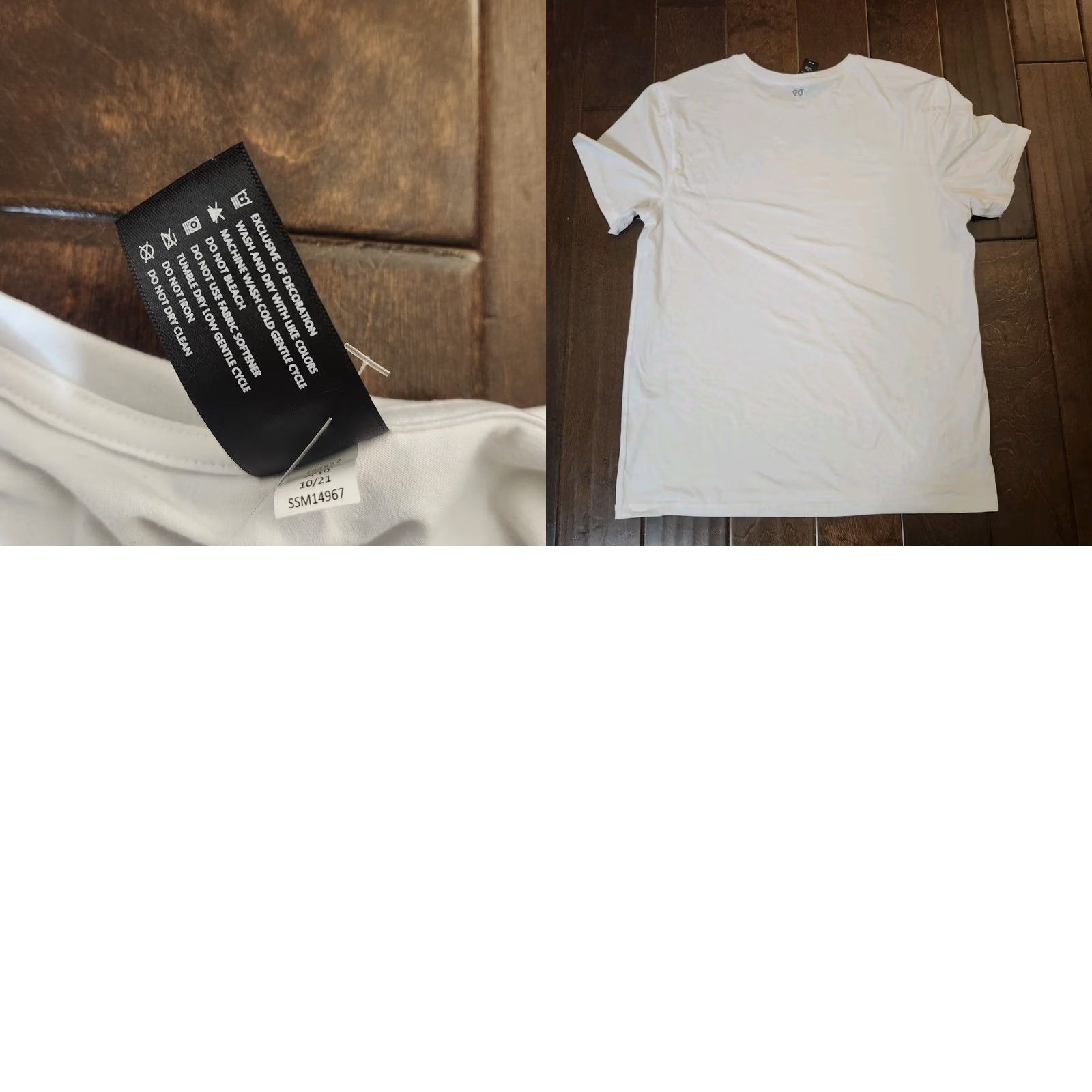 Vintage 90 Degree By Reflex Men's White T-shirt Tee L Short Sleeve Crew Neck Solid Breathable Easy Care Regular Fit NWT Size US L / EU 52-54 / 3 - 10 Thumbnail