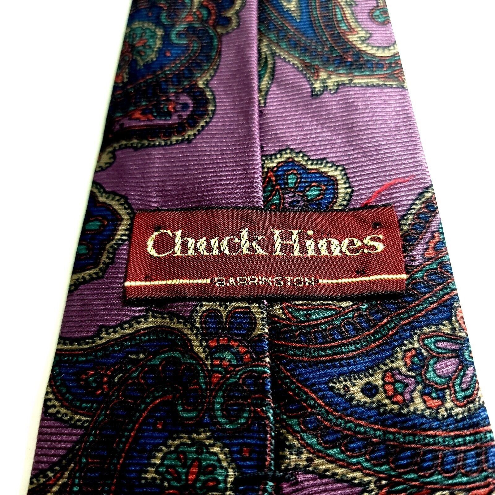 Designer Chuck Hines Barrington Purple Paisley Woven Silk Tie Size ONE SIZE - 3 Thumbnail
