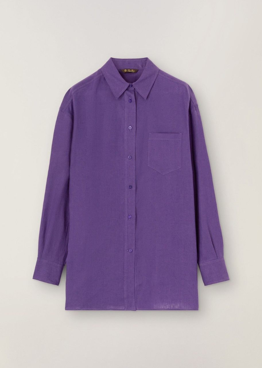 Loro Piana o1srvl11e0524 Shirt in Purple Size L / US 10 / IT 46 - 1 Thumbnail