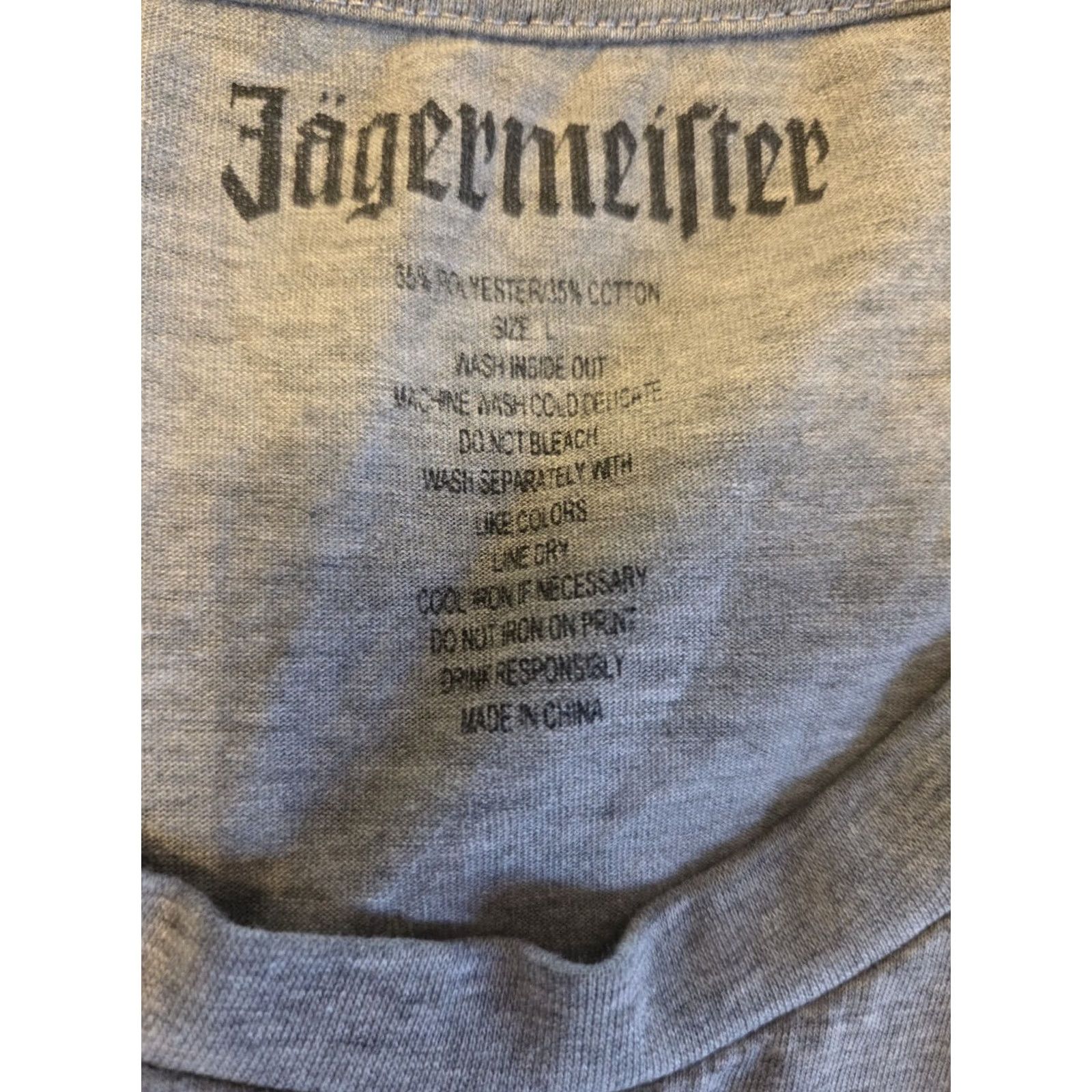 Logo 7 Jagermeister Logo Men's Gray Short Sleeve T-Shirt Size Large Size US L / EU 52-54 / 3 - 2 Thumbnail