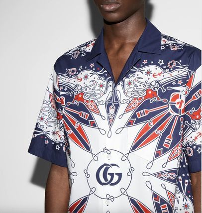Gucci o1loc1c1225 787257 Double G Bandana Print Cotton Shirt Size US L / EU 52-54 / 3 - 4 Thumbnail