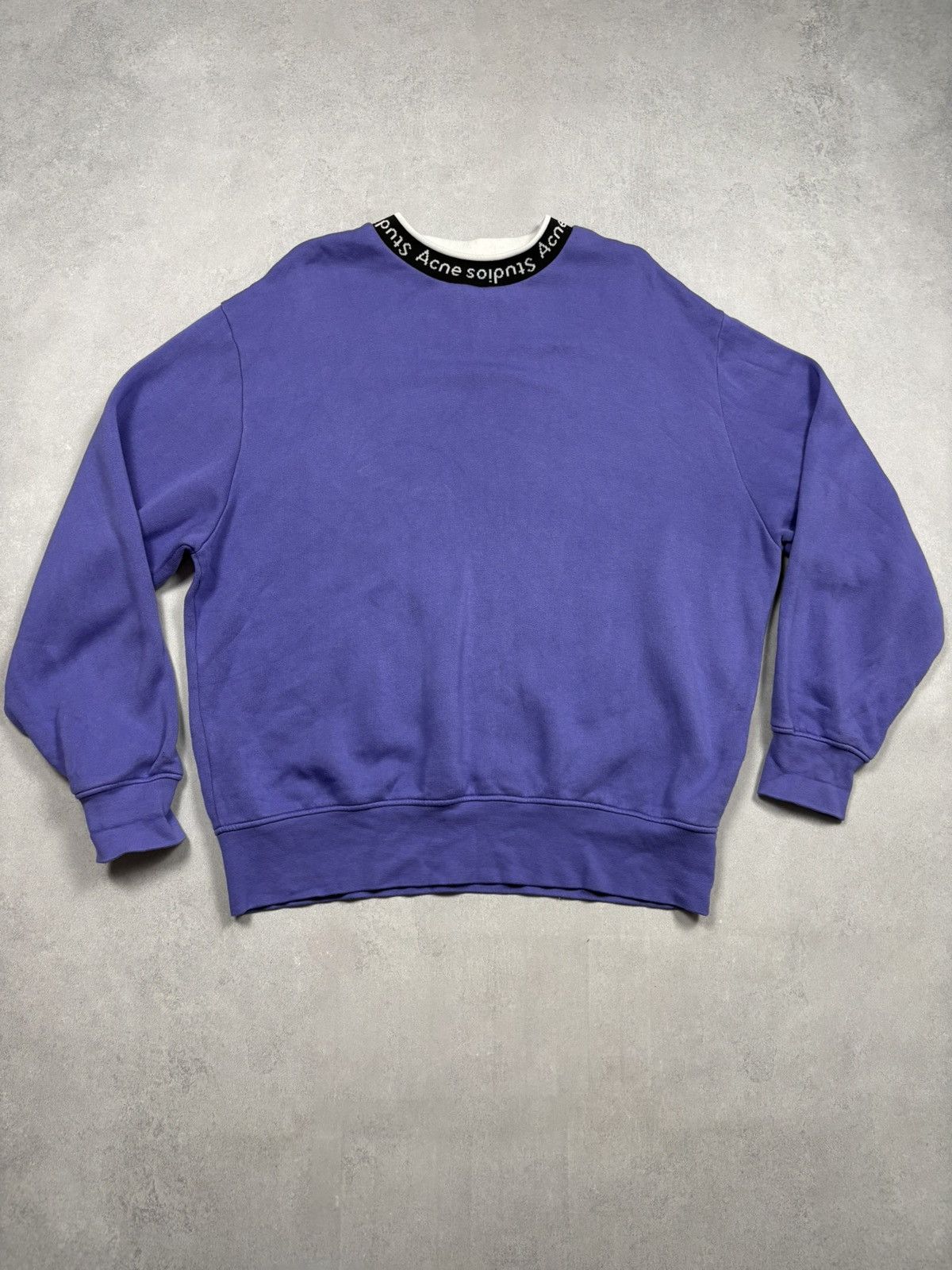 Acne Studios Acne Studios Logo Collar Sweatshirt Purple Rare Size US L / EU 52-54 / 3 - 1 Thumbnail